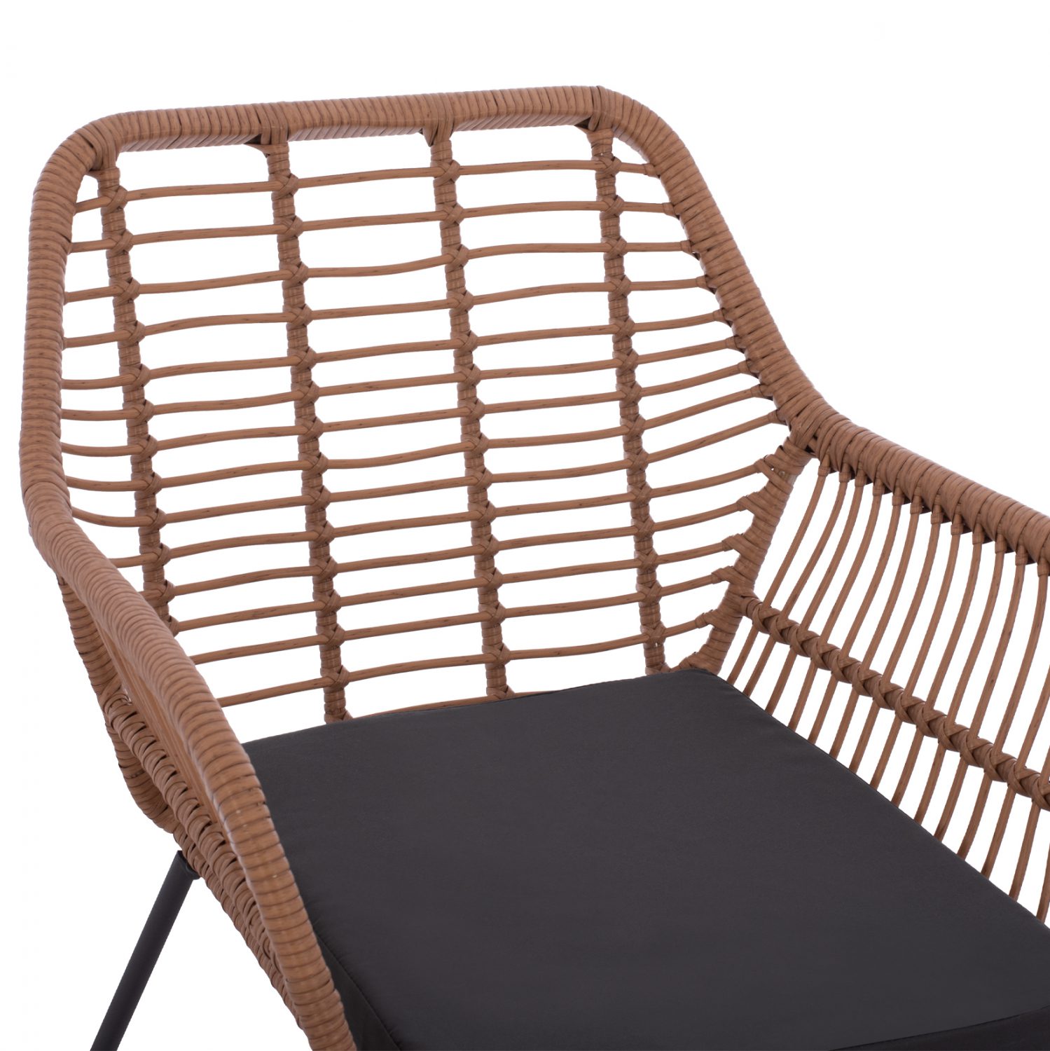 ΣΕΤ ΣΑΛΟΝΙ 4ΤΜΧ ΜΕΤΑΛΛΙΚΟ ΜΕ WICKER ΣΚΟΥΡΟ ΓΚΡΙ - ΜΠΕΖ HM5530 - Image 7