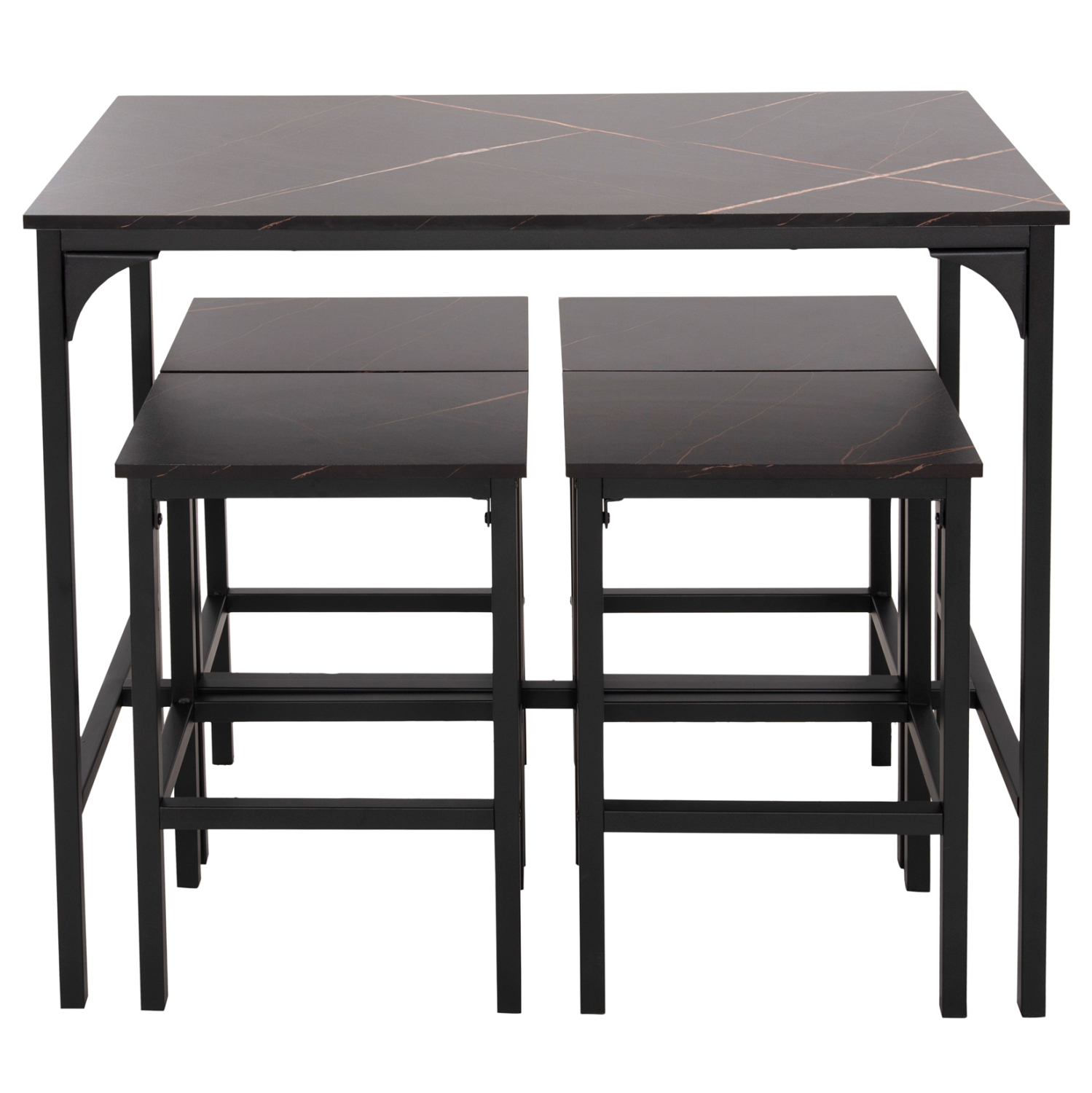 ΣΕΤ ΤΡΑΠΕΖΑΡΙΑ ΜΠΑΡ 5ΤΜΧ BOXY HM9882.13 ΜΑΥΡΟ ΜΕΤΑΛΛΟ-ΜΕΛΑΜΙΝΗ ΜΑΥΡΟ ΜΑΡΜΑΡΟ - Image 5