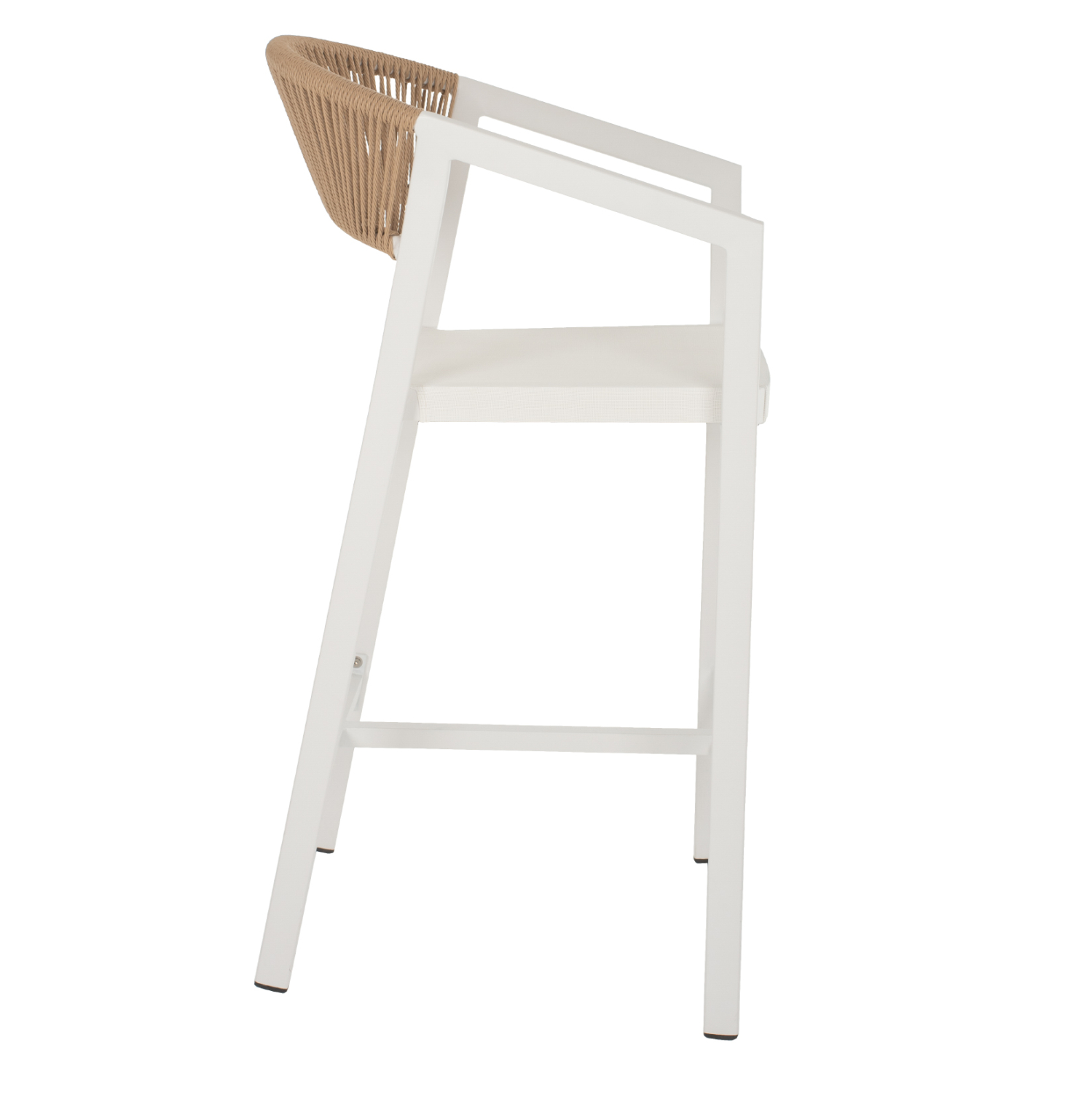 ΣΚΑΜΠΟ ΑΛΟΥΜΙΝΙΟΥ ΛΕΥΚΟ ΜΕ ΜΠΡΑΤΣΑ RATTAN & TEXTLINE 56x58x105Yεκ. HM5892.22 - Image 3