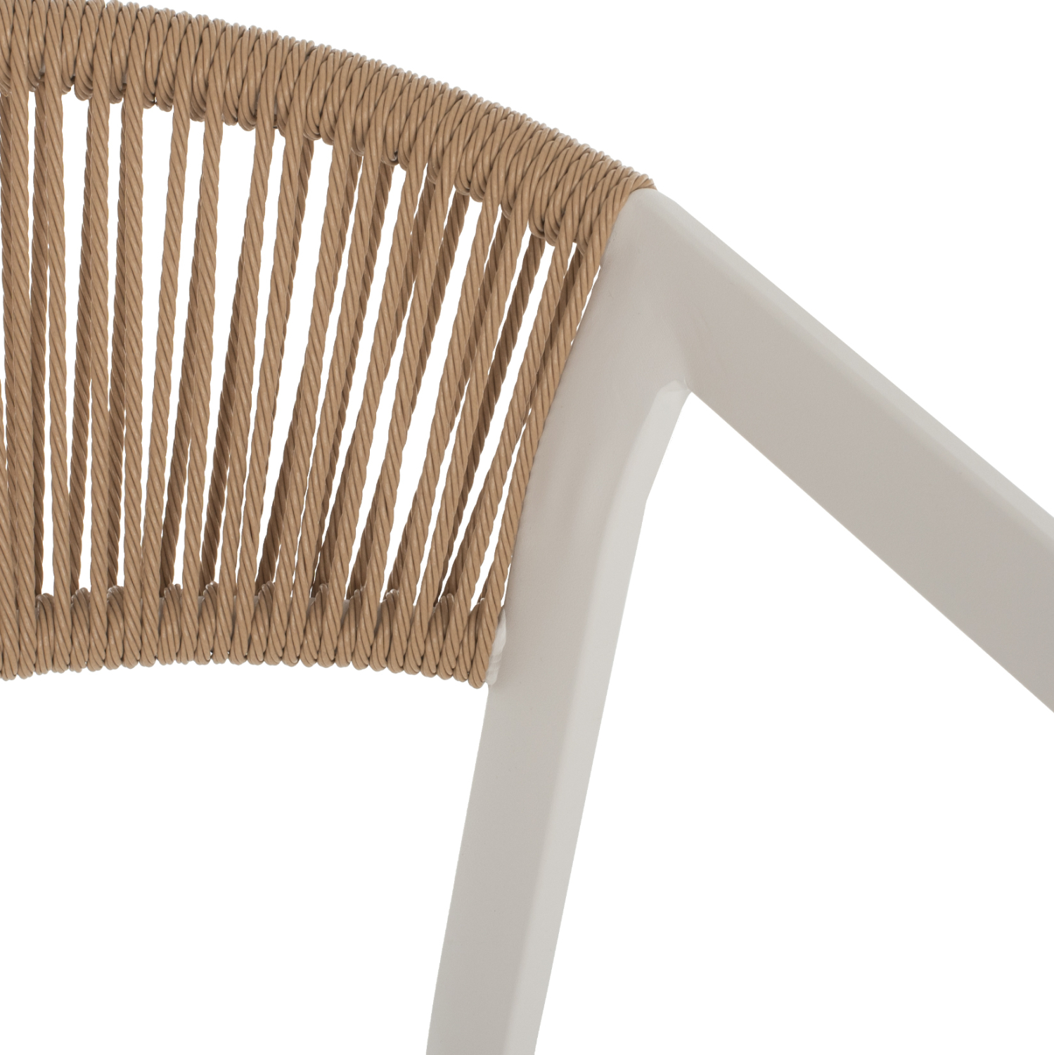 ΣΚΑΜΠΟ ΑΛΟΥΜΙΝΙΟΥ ΛΕΥΚΟ ΜΕ ΜΠΡΑΤΣΑ RATTAN & TEXTLINE 56x58x105Yεκ. HM5892.22 - Image 7