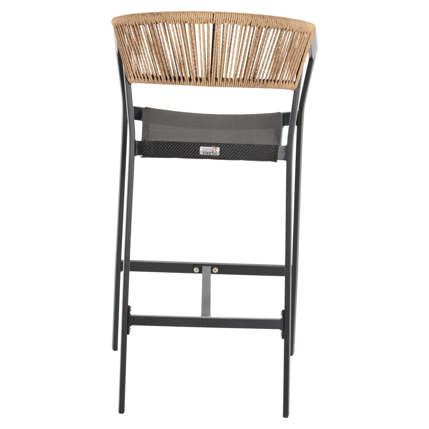 ΣΚΑΜΠΟ ΑΛΟΥΜΙΝΙΟΥ MIRI ΜΑΥΡΟ ΜΕ ΜΠΡΑΤΣΑ-RATTAN ΜΠΕΖ & TEXTLINE HM5892.05 56x58x105Y εκ. - Image 6