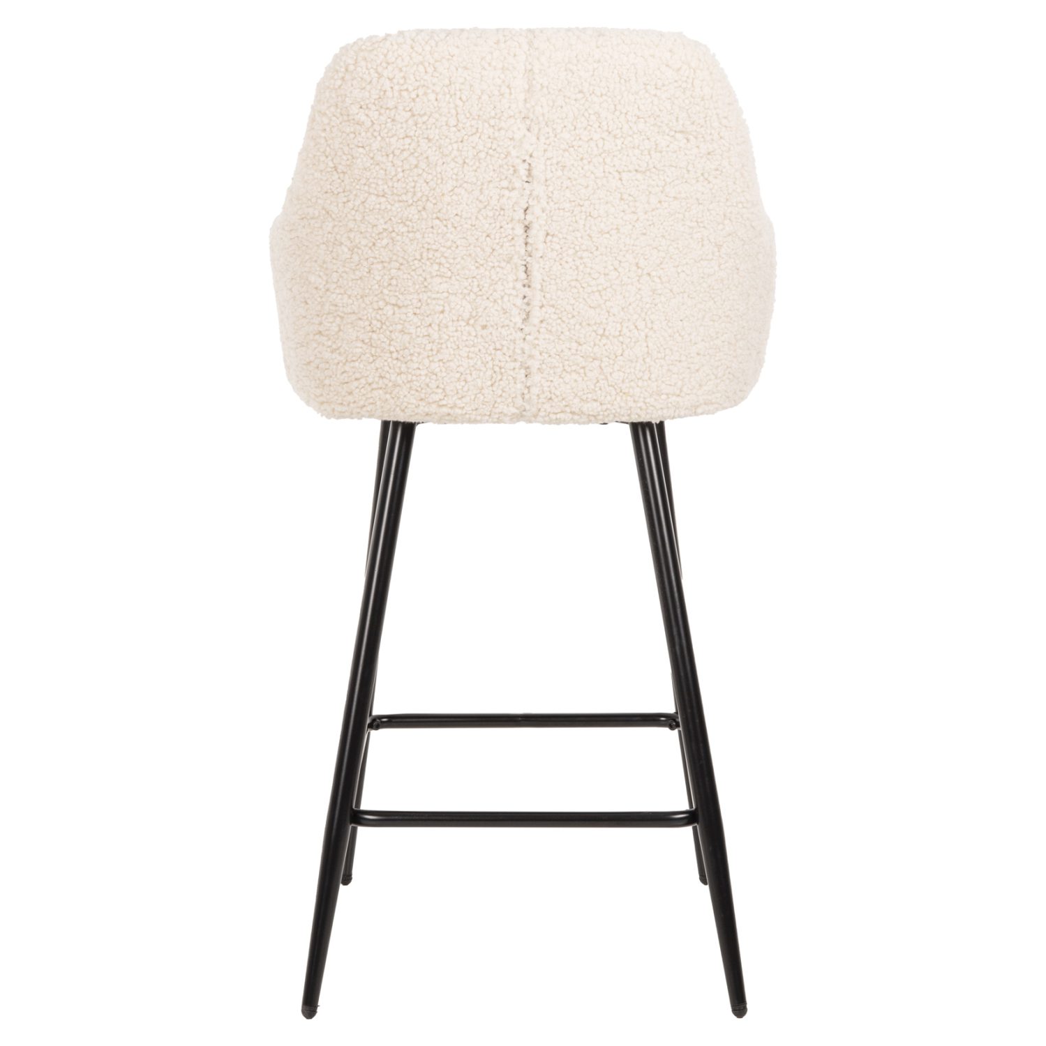 ΣΚΑΜΠΟ ΜΕΣΑΙΟΥ ΥΨΟΥΣ STRIKE HM8592.02 ΥΦΑΣΜΑ TEDDY ΛΕΥΚΟ-ΜΑΥΡΑ ΠΟΔΙΑ 50x50x94,5Υεκ. - Image 6