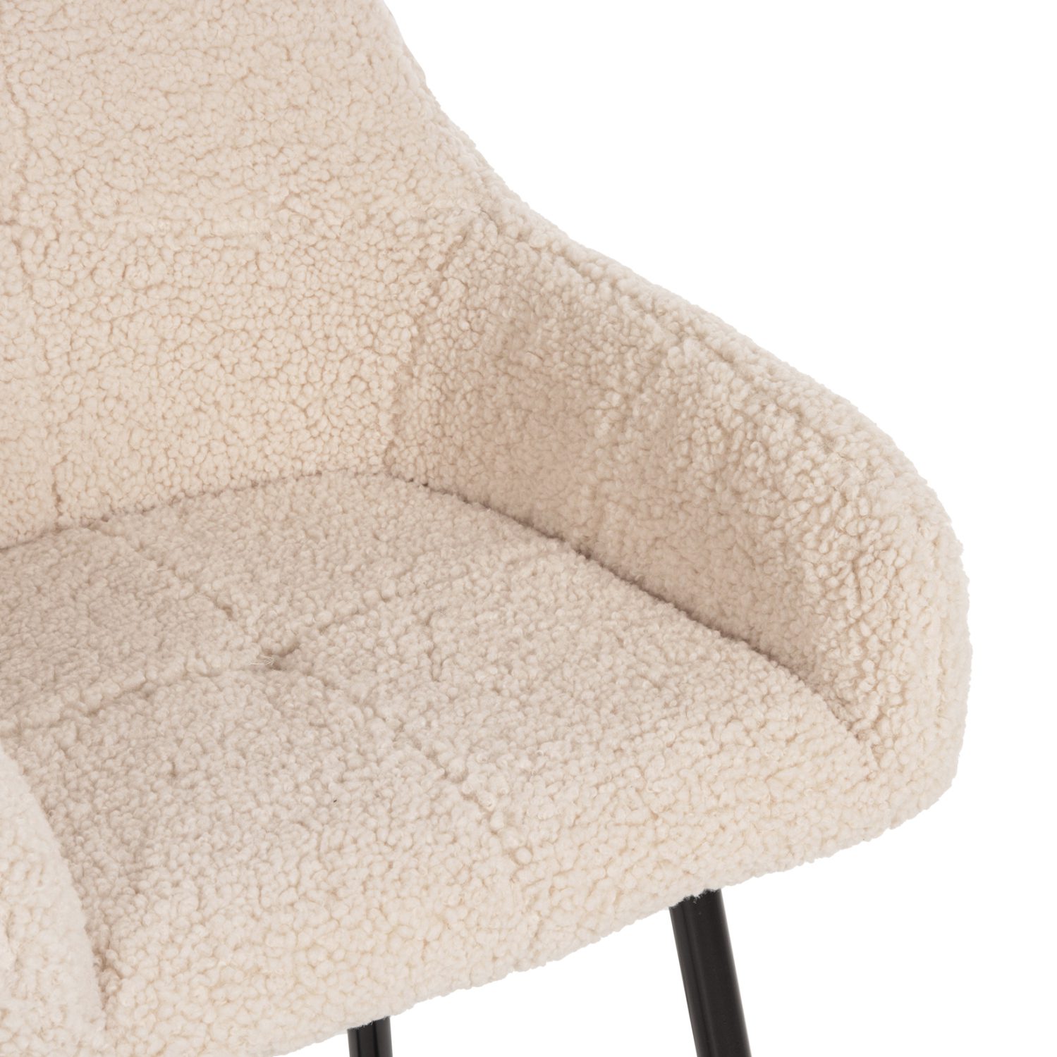 ΣΚΑΜΠΟ ΜΕΣΑΙΟΥ ΥΨΟΥΣ STRIKE HM8592.02 ΥΦΑΣΜΑ TEDDY ΛΕΥΚΟ-ΜΑΥΡΑ ΠΟΔΙΑ 50x50x94,5Υεκ. - Image 7