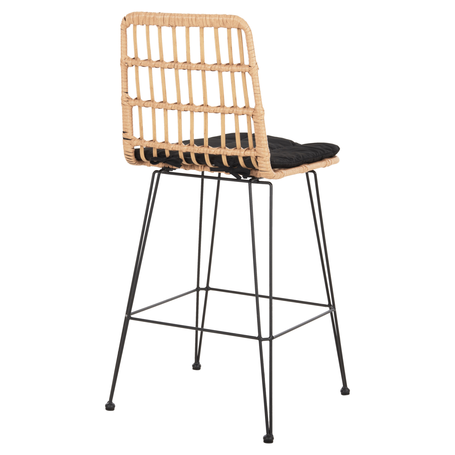 ΣΚΑΜΠΟ ΜΕΣ.ΥΨΟΥΣ ALLEGRA HM5643.11 ΜΕΤΑΛΛΟ&ΜΑΞΙΛΑΡΙ ΜΑΥΡΟ-WICKER ΜΠΕΖ 50x55x103Υεκ. - Image 5