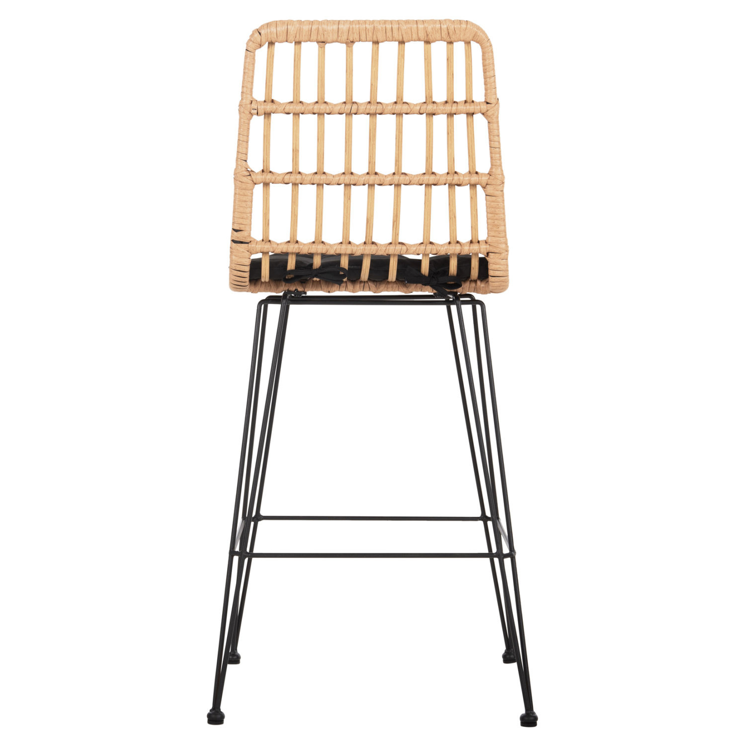 ΣΚΑΜΠΟ ΜΕΣ.ΥΨΟΥΣ ALLEGRA HM5643.11 ΜΕΤΑΛΛΟ&ΜΑΞΙΛΑΡΙ ΜΑΥΡΟ-WICKER ΜΠΕΖ 50x55x103Υεκ. - Image 6