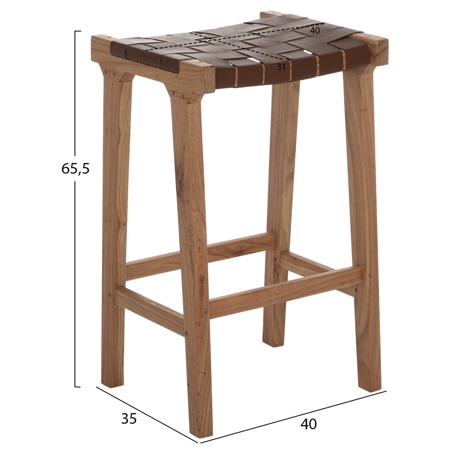 ΣΚΑΜΠΟ ΜΠΑΡ ΜΑΣΙΦ ΞΥΛΟ ΤEAK ΦΥΣΙΚΟ HM9382.01 40X35X65YΕΚ. - Image 2