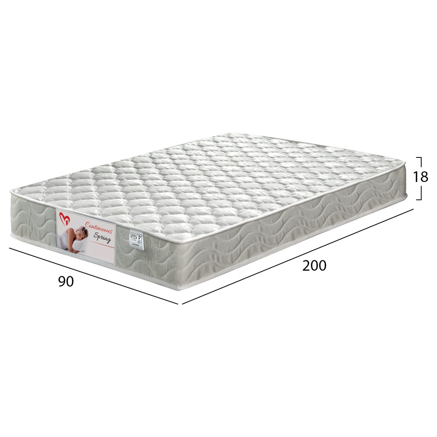 ΣΤΡΩΜΑ CONTINUOUS SPRING HM327.10 90X200 ΜΟΝΗΣ ΟΨΗΣ HOMEMARKT - Image 2