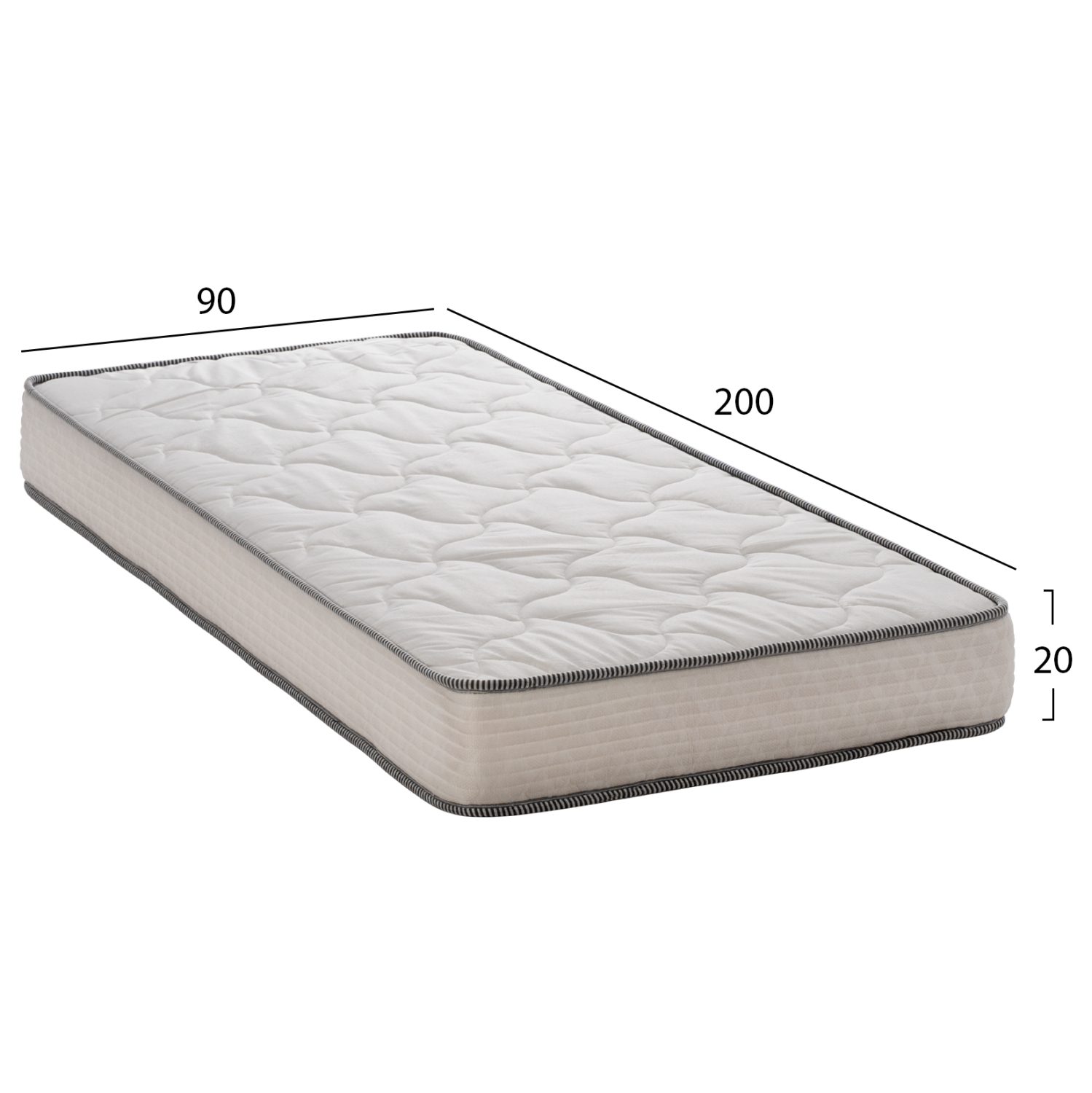 ΣΤΡΩΜΑ DREAMTOPIA ΣΕΙΡΑ RELIEF HM653.90-200 BONNELL SPRING 90x200x20Y εκ. - Image 2