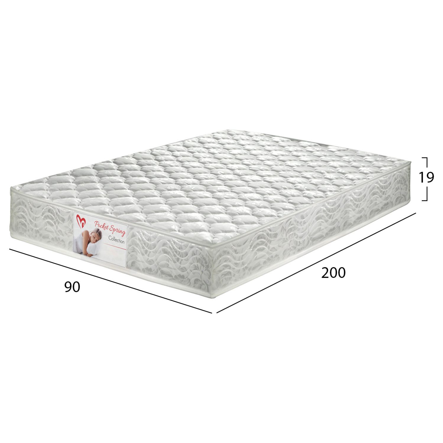 ΣΤΡΩΜΑ POCKET SPRING ΜΟΝΟ 90x200 ΔΙΠΛΗΣ ΟΨΗΣ HM309.07 - Image 2