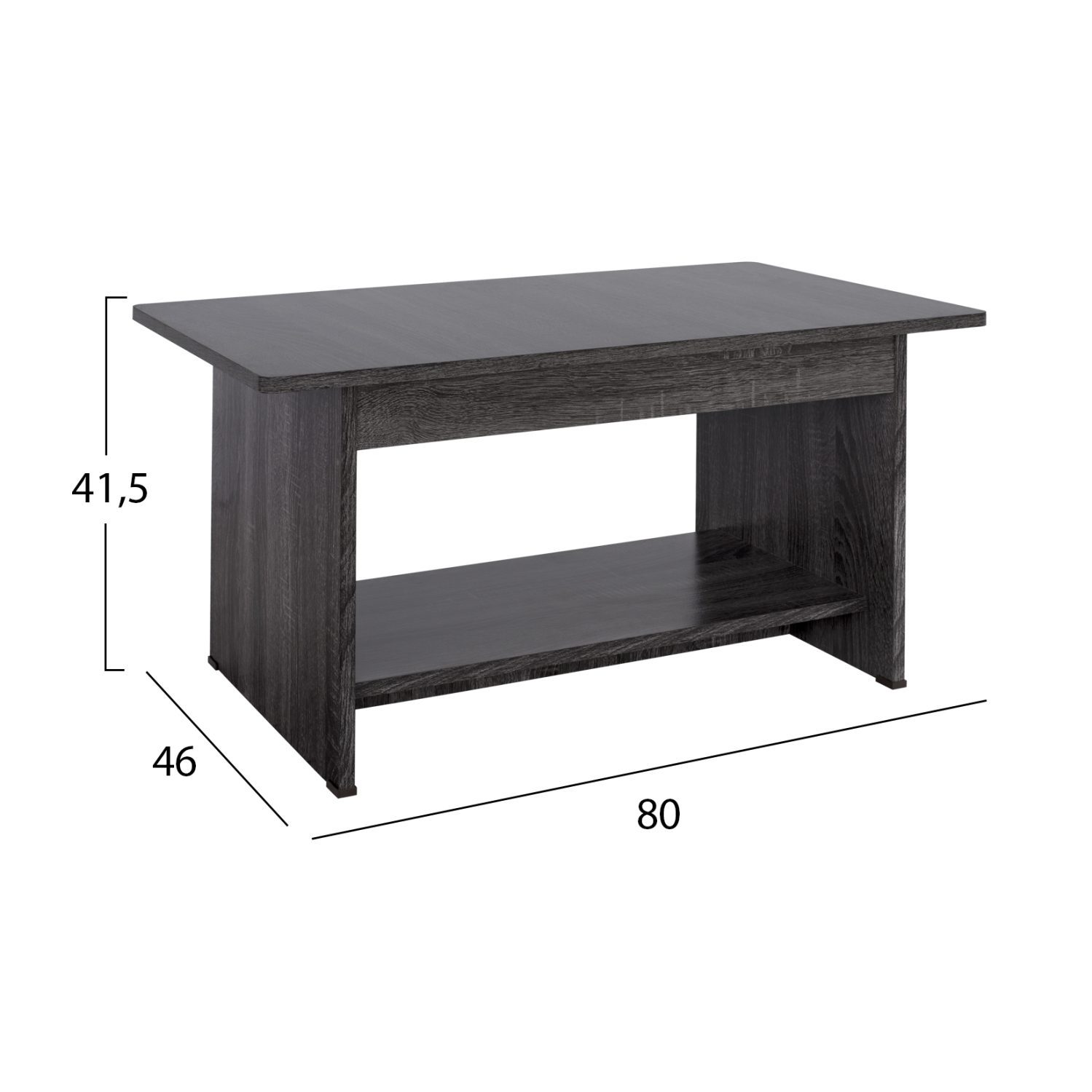 ΤΡΑΠΕΖΑΚΙ ΣΑΛΟΝΙΟΥ HAYDEN HM2286.01 ΣΕ ΑΝΘΡΑΚΙ ΧΡΩΜΑ 80x41,5x46 - Image 2