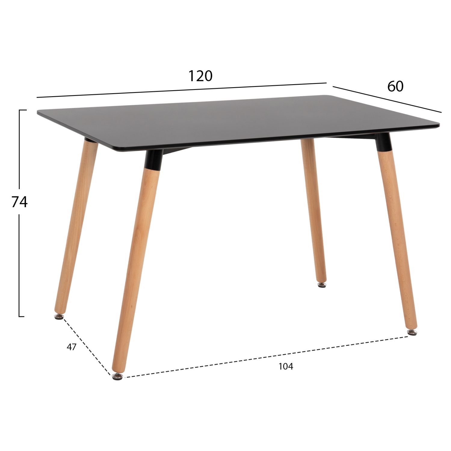 ΤΡΑΠΕΖΙ MINIMAL HM8581.02 ΓΚΡΙ MDF-ΠΟΔΙΑ ΟΞΙΑ ΣΕ ΦΥΣΙΚΟ ΧΡΩΜΑ- 120Χ60X74Υεκ. - Image 2