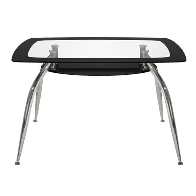 ΤΡΑΠΕΖΙ NORRIS 120Χ75Χ75ΕΚ HM0086.02 ΓΥΑΛΙΝΟ ΜΑΥΡΟ - Image 2