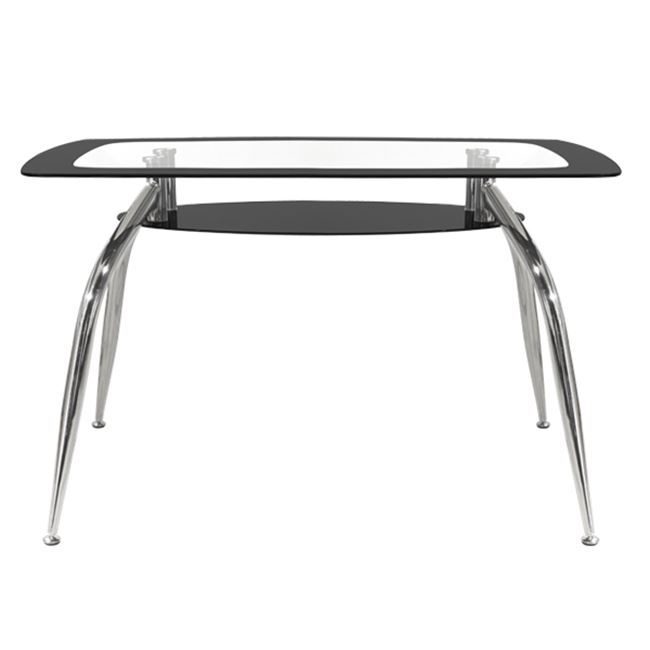 ΤΡΑΠΕΖΙ NORRIS 120Χ75Χ75ΕΚ HM0086.02 ΓΥΑΛΙΝΟ ΜΑΥΡΟ - Image 3