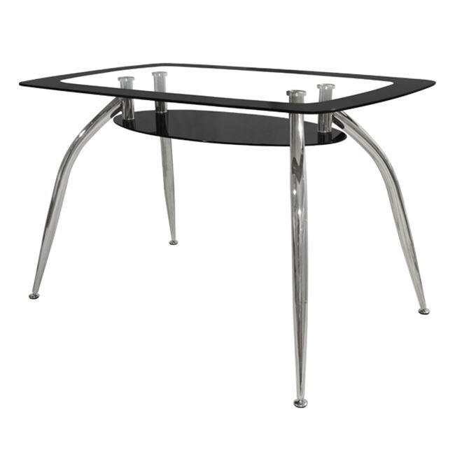 ΤΡΑΠΕΖΙ NORRIS 120Χ75Χ75ΕΚ HM0086.02 ΓΥΑΛΙΝΟ ΜΑΥΡΟ - Image 4