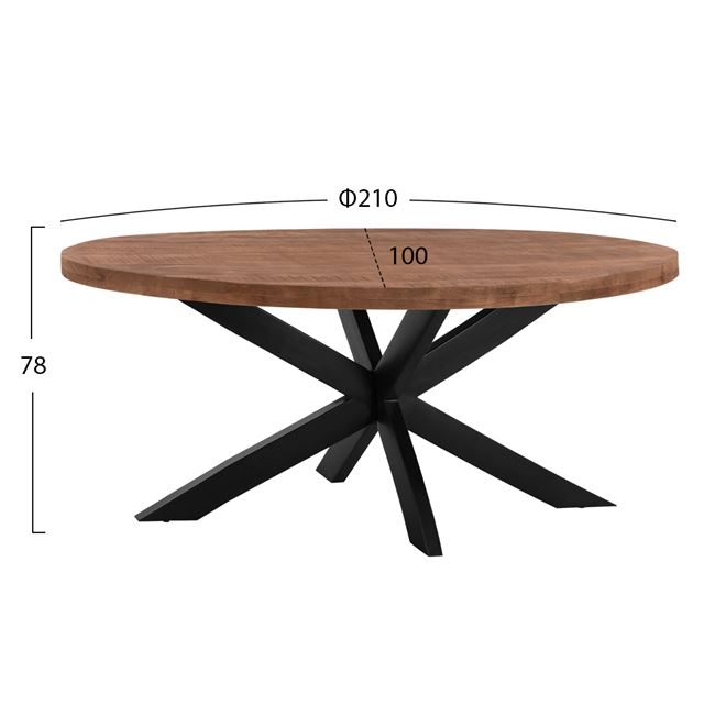 ΤΡΑΠΕΖΙ OVAL 6εκ.ΠΑΧΟΣ ΑΠΟ ΜΑΣΙΦ ΞΥΛΟ MANGO 210Χ100Χ78Υεκ. HM8483 - Image 2
