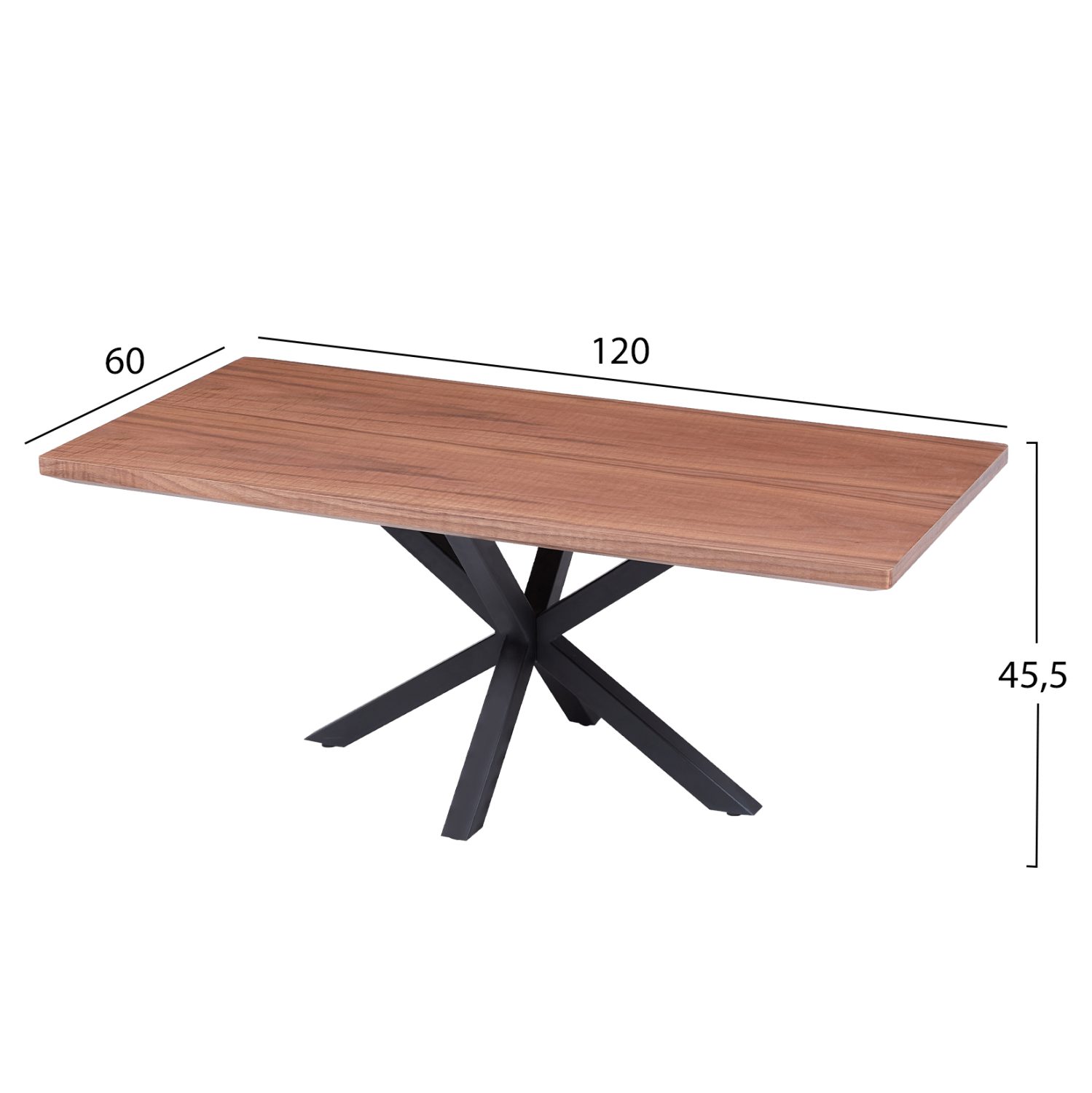 ΤΡΑΠΕΖΙ ΣΑΛΟΝΙΟΥ HM9470.02 MDF ΜΕ ΚΑΠΛΑΜΑ ΞΥΛΟΥ ΚΑΡΥΔΙΑΣ 120x60x45,5Υεκ. - Image 2