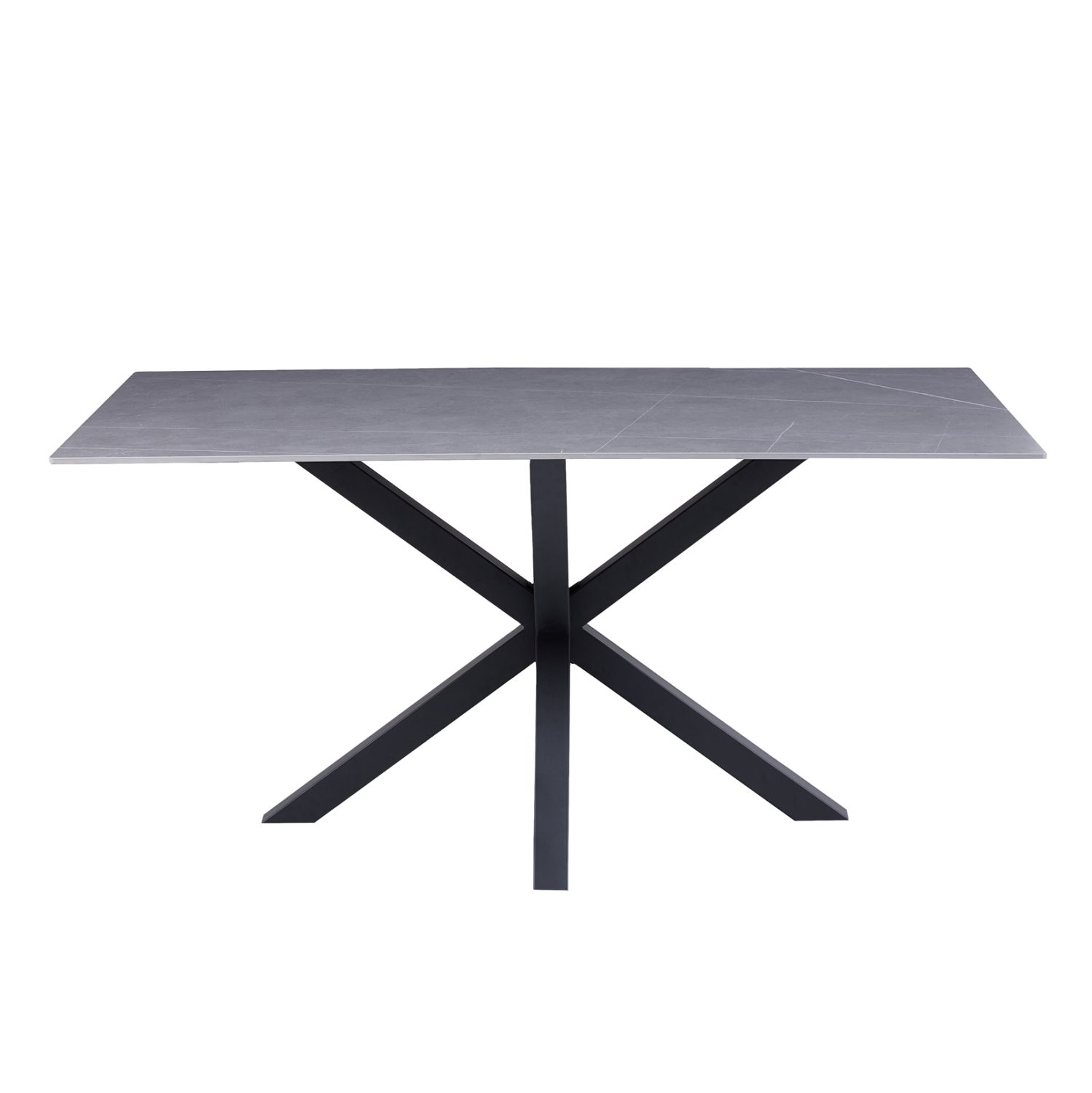 ΤΡΑΠΕΖΙ ΣΑΛΟΝΙΟΥ HM9470.05 GREY MARBLE-ΜΑΥΡΗ ΜΕΤΑΛ.ΒΑΣΗ 120x60x45,5Yεκ. - Image 3