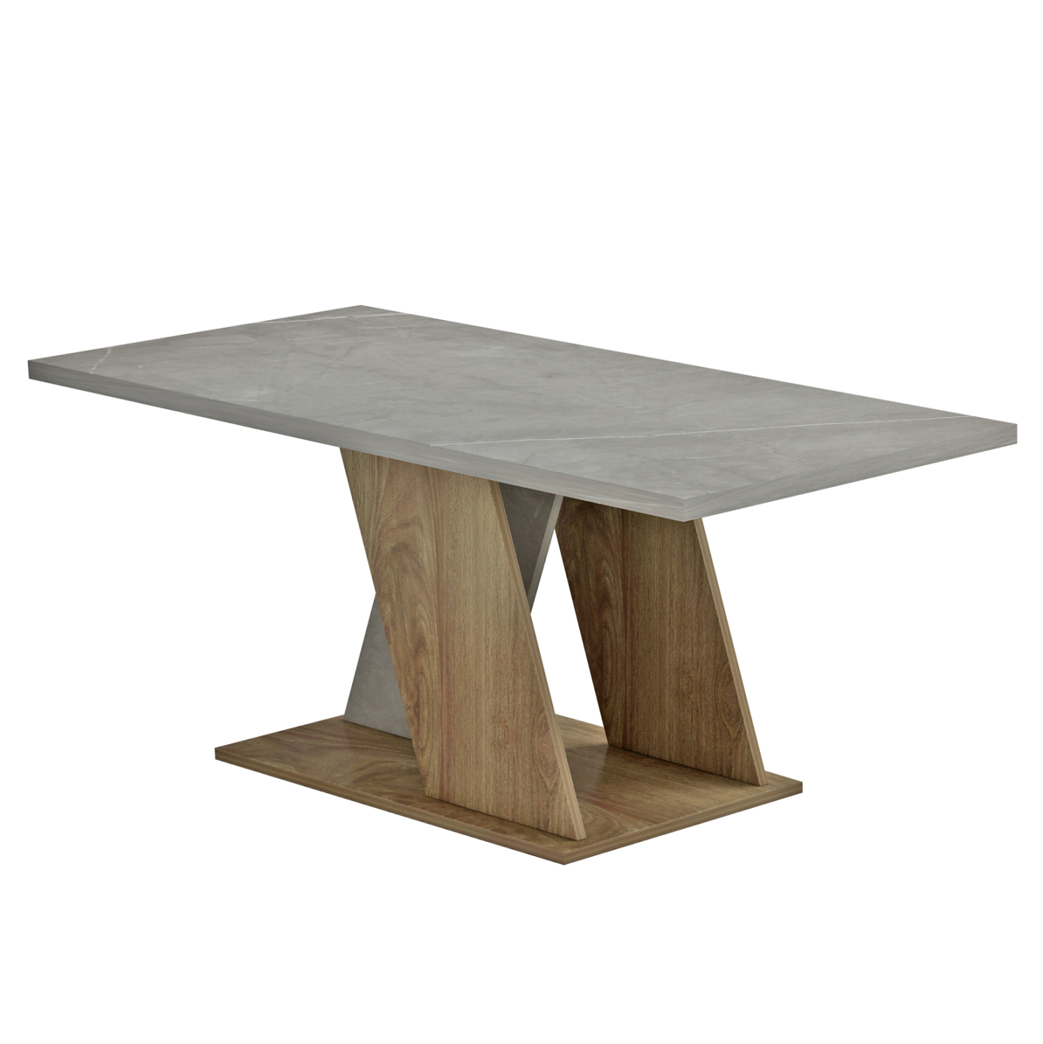 ΤΡΑΠΕΖΙ ΣΑΛΟΝΙΟΥ DILE HM9528.02 ΜΕΛΑΜΙΝΗ ΣΕ STONE TEXTURE ΓΚΡΙ-ΦΥΣΙΚΟ 110x55x47Υεκ. - Image 4