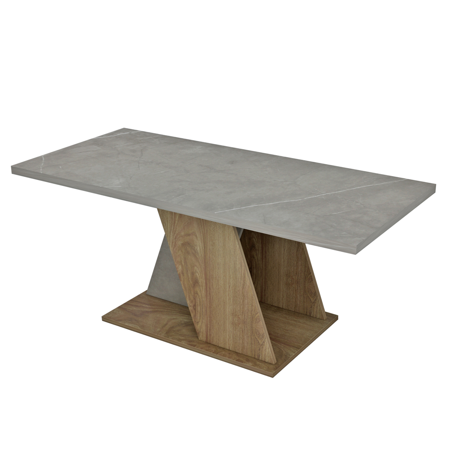 ΤΡΑΠΕΖΙ ΣΑΛΟΝΙΟΥ DILE HM9528.02 ΜΕΛΑΜΙΝΗ ΣΕ STONE TEXTURE ΓΚΡΙ-ΦΥΣΙΚΟ 110x55x47Υεκ. - Image 5
