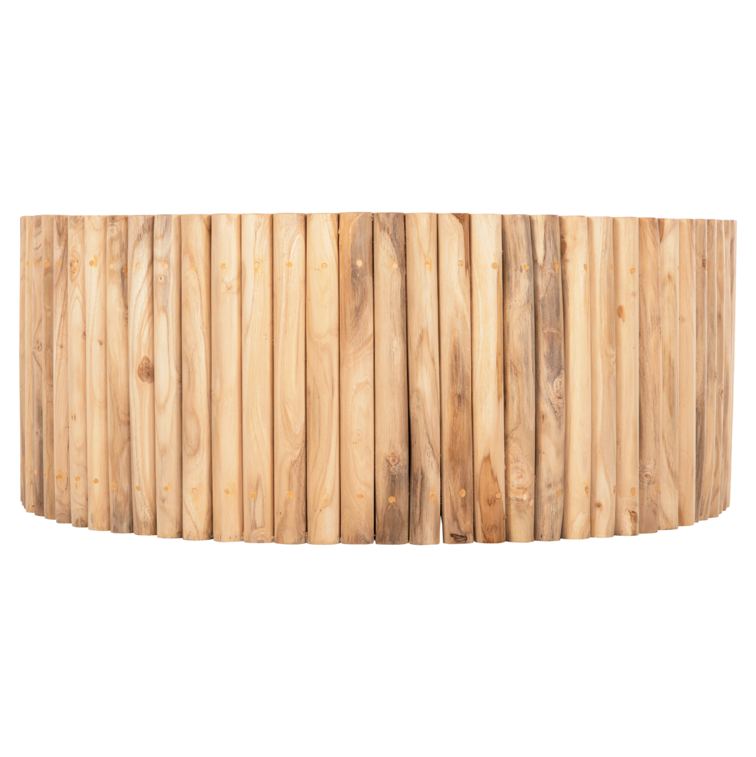 ΤΡΑΠΕΖΙ ΣΑΛΟΝΙΟΥ ΣΤΡΟΓΓΥΛΟ COOTER HM9862 ΚΛΑΔΙΑ TEAK-ΦΥΣΙΚΟ Φ100x40Υεκ. - Image 3