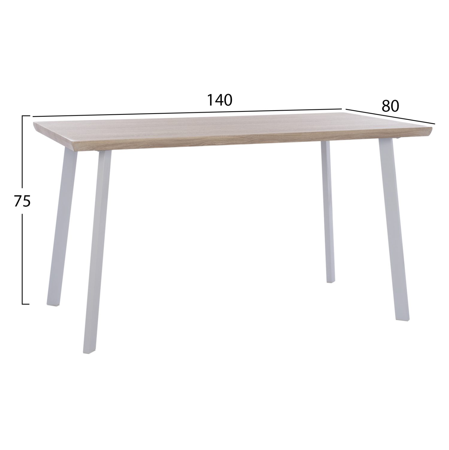 ΤΡΑΠΕΖΙ ΤΡΑΠΕΖΑΡΙΑΣ OFIRA 140X80 SONAMA ΜΕ ΛΕΥΚΑ ΠΟΔΙΑ HM8374.02 - Image 2