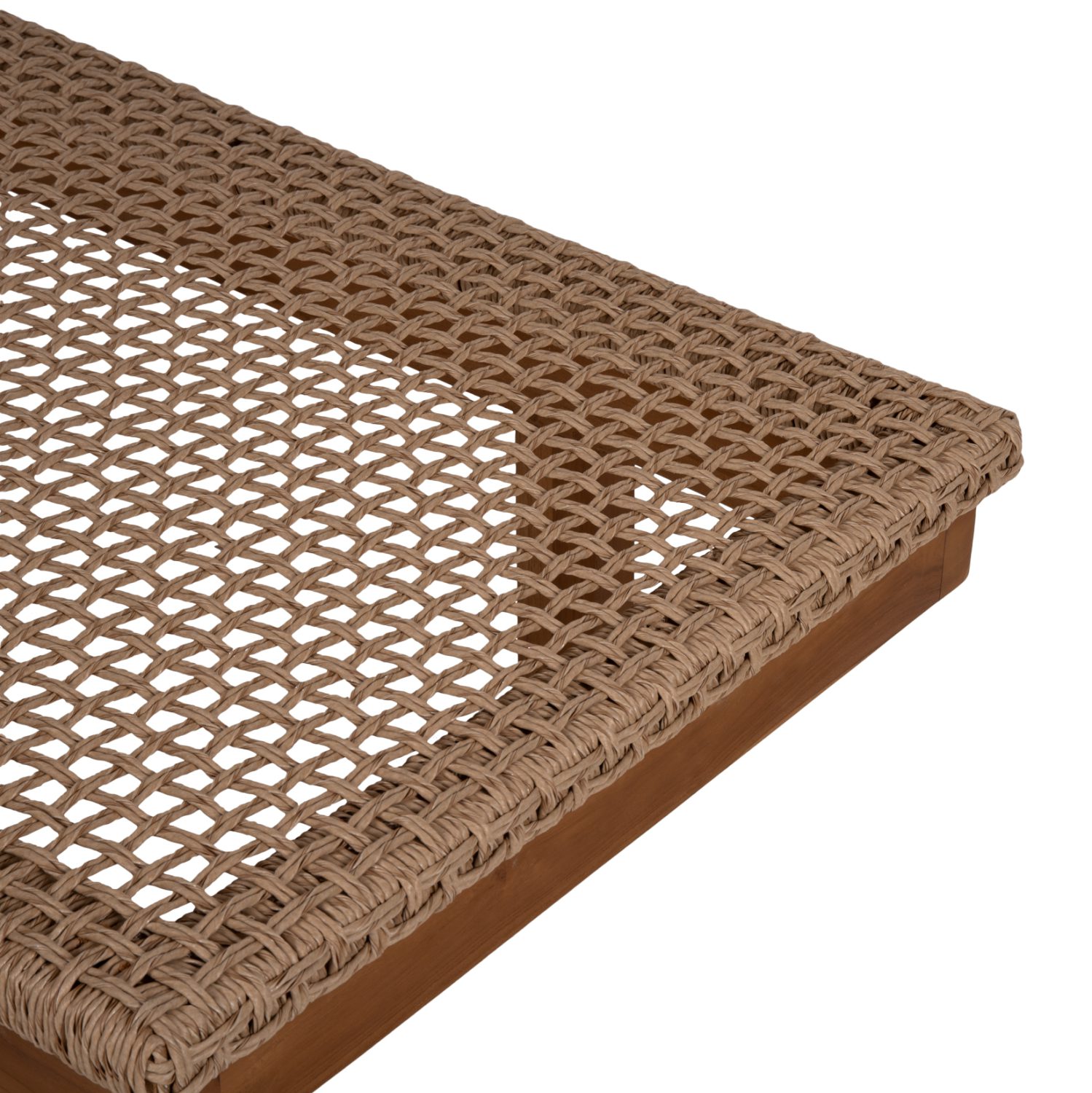 ΞΑΠΛΩΣΤΡΑ PATRON HM5993 TEAK ΞΥΛΟ ΚΑΙ ΣΧΟΙΝΙ VIRO ΣΕ ΠΛΕΞΗ WICKER 191x65x86Yεκ. - Image 5