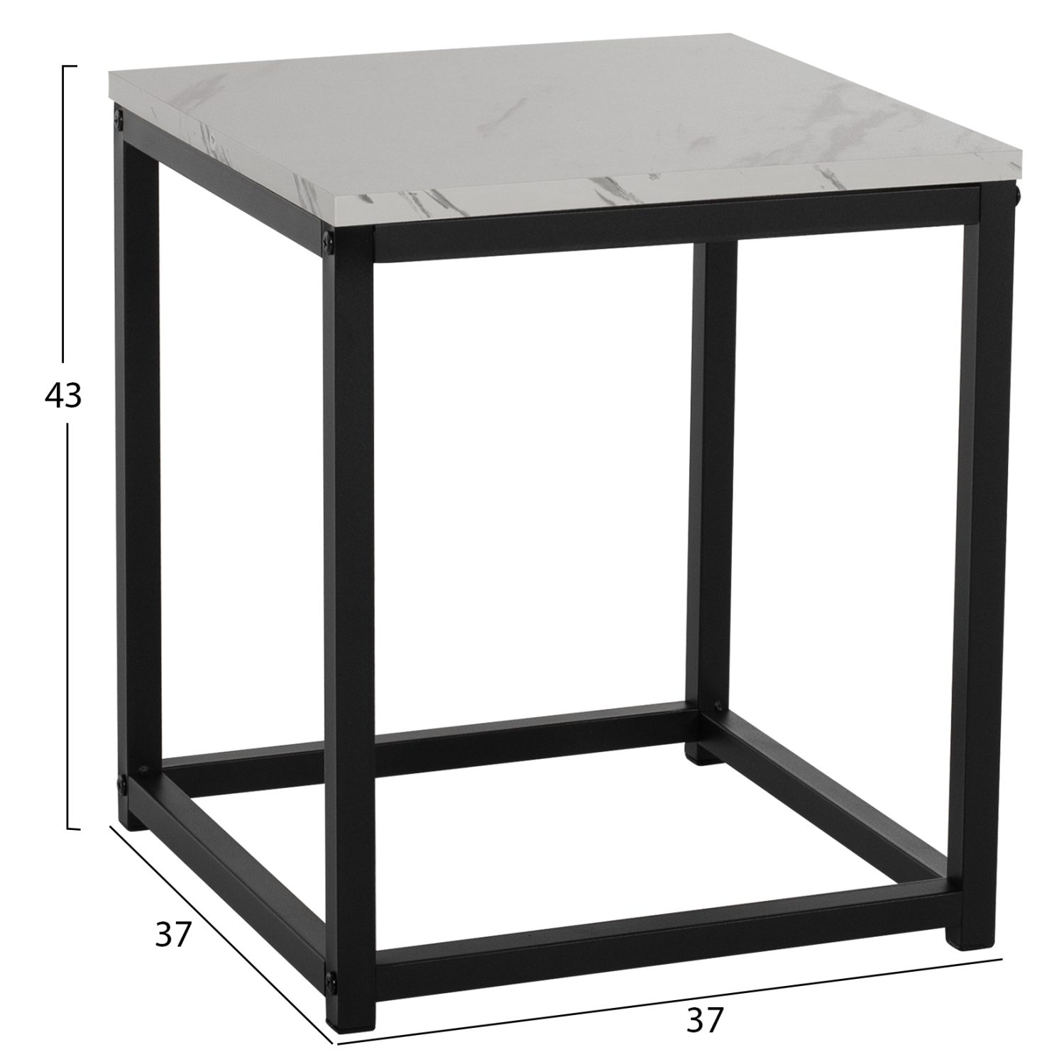 ΖΙΓΚΟΝ GRELAY 2 ΤΕΜ MDF ΟΨΗ ΜΑΡΜΑΡΟΥ & ΜΕΤΑΛΛΟ HM8762.12 45Χ45Χ50εκ. & 37Χ37Χ43 εκ. - Image 3
