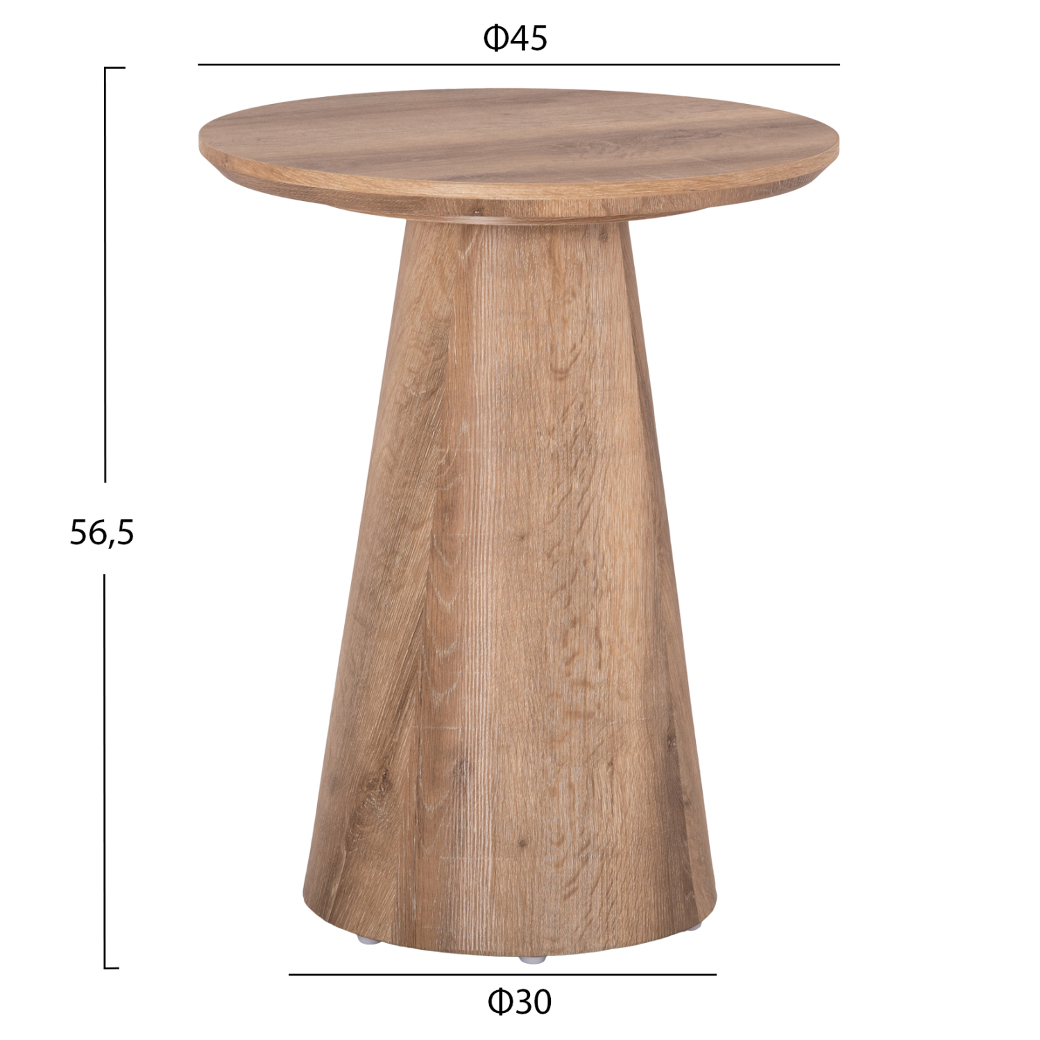 ΒΟΗΘΗΤΙΚΟ ΤΡΑΠΕΖΑΚΙ KARAN HM18029 MDF ΣΕ ΦΥΣΙΚΟ ΧΡΩΜΑ ΞΥΛΟΥ Φ45x56,5Υεκ - Image 2