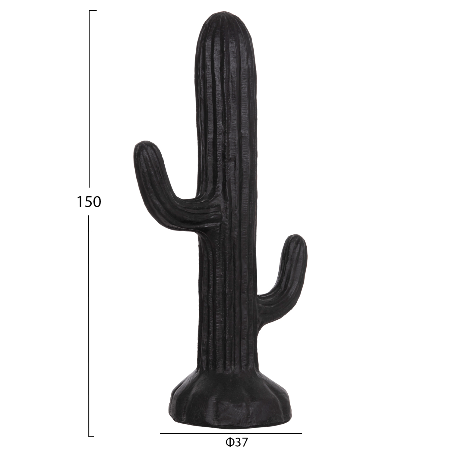 ΔΙΑΚΟΣΜΗΤΙΚΟΣ ΚΑΚΤΟΣ ΔΑΠΕΔΟΥ CACTUS HM4386.01L ΓΥΨΟΣ ΣΕ ΜΑΥΡΟ 63x37x150Υεκ. - Image 2