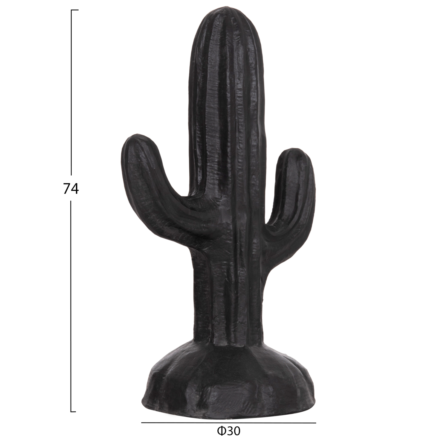 ΔΙΑΚΟΣΜΗΤΙΚΟΣ ΚΑΚΤΟΣ ΔΑΠΕΔΟΥ CACTUS HM4386.01S ΓΥΨΟΣ ΣΕ ΜΑΥΡΟ 42x30x74Υεκ. - Image 2