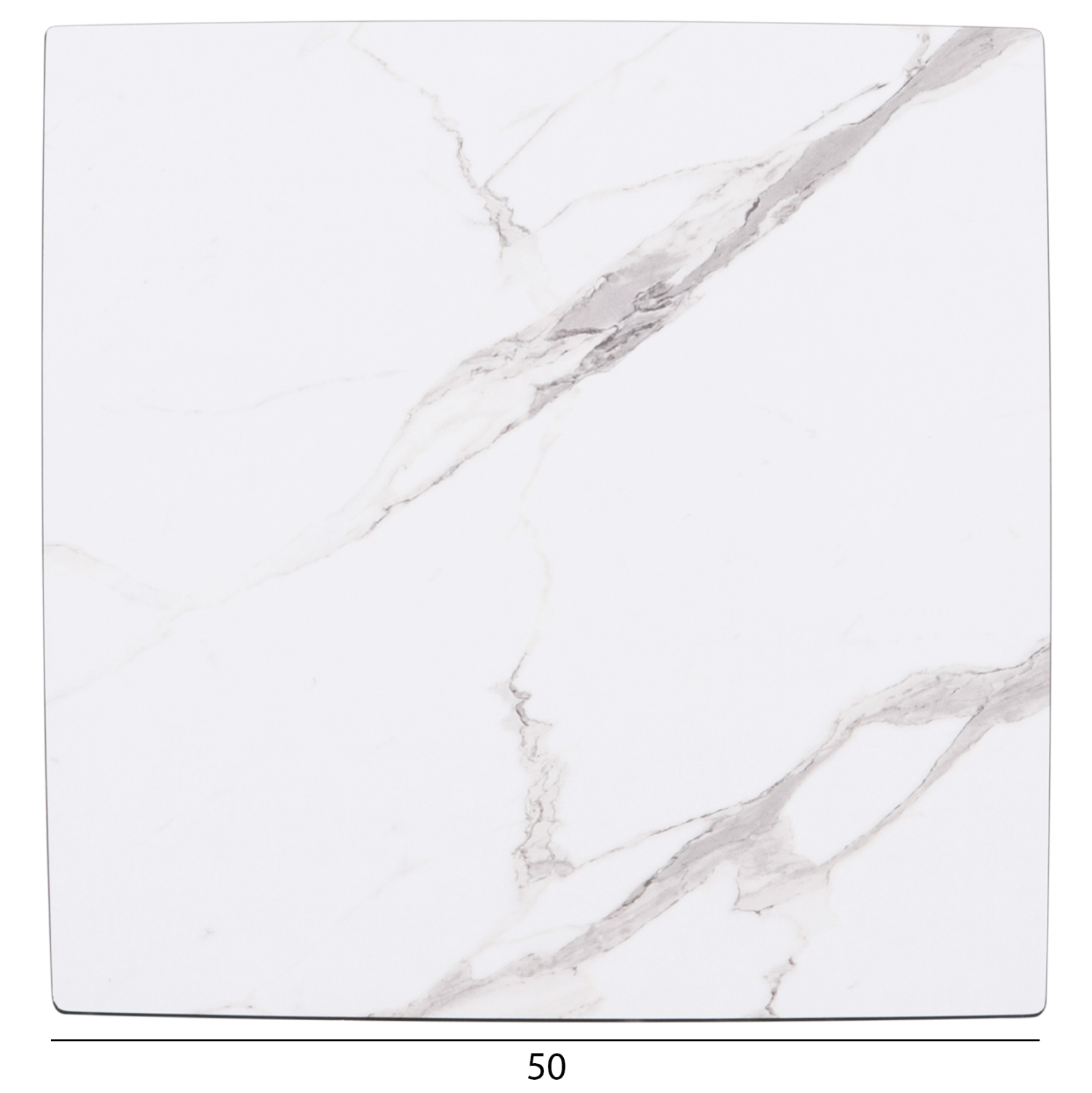 ΕΠΙΦΑΝΕΙΑ ΤΡΑΠΕΖΙΟΥ HPL GLOSSΥ HM6362.01 ΤΕΤΡΑΓΩΝΗ COMPACT ΛΕΥΚΟ ΜΑΡΜΑΡΟ 50x50x1.5εκ - Image 2