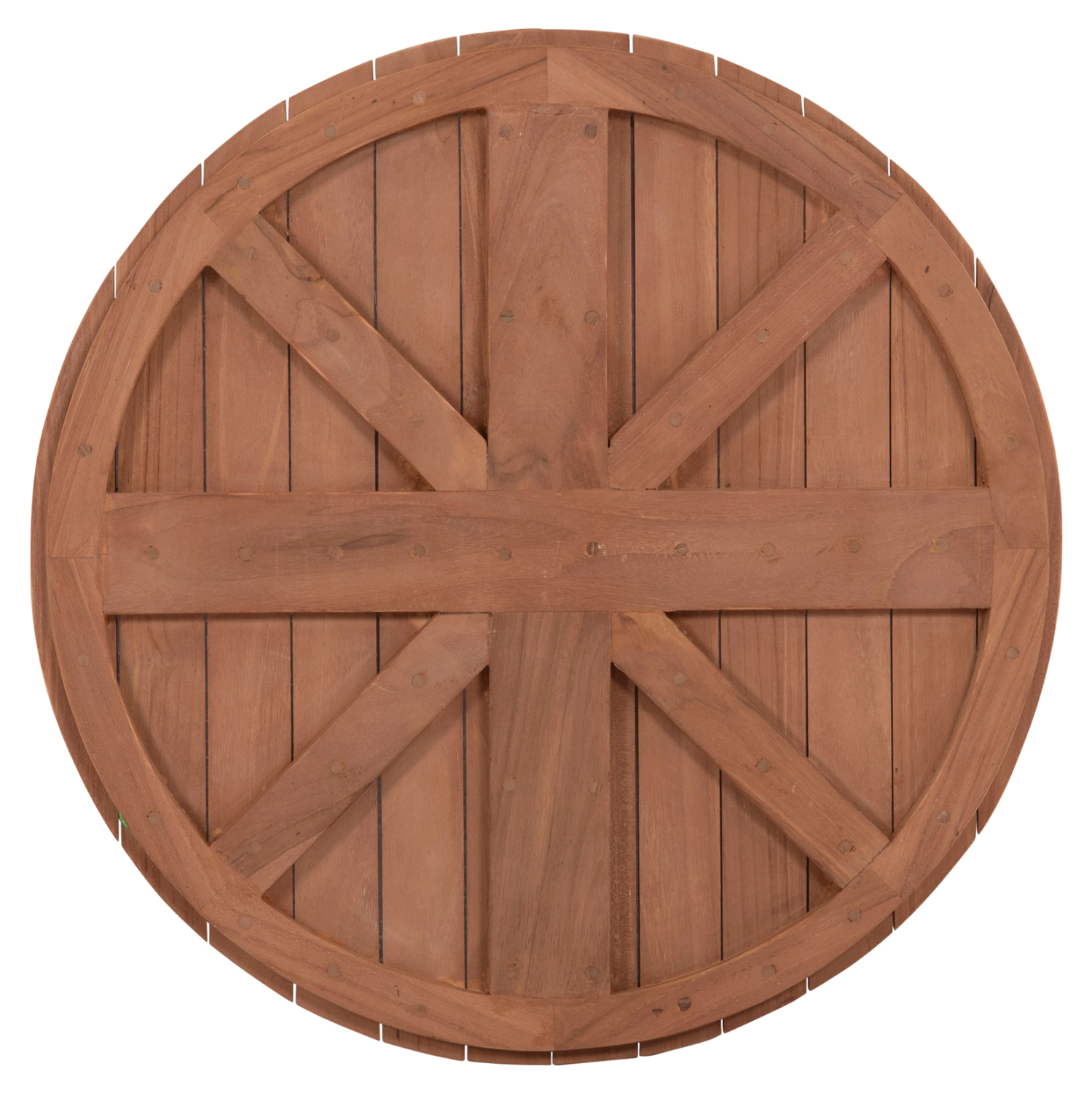 ΕΠΙΦΑΝΕΙΑ ΤΡΑΠΕΖΙΟΥ ΣΤΡΟΓΓΥΛΗ HM18132 ΞΥΛΟ TEAK--ΦΥΣΙΚΟ Φ60x4(πάχος)εκ. - Image 7