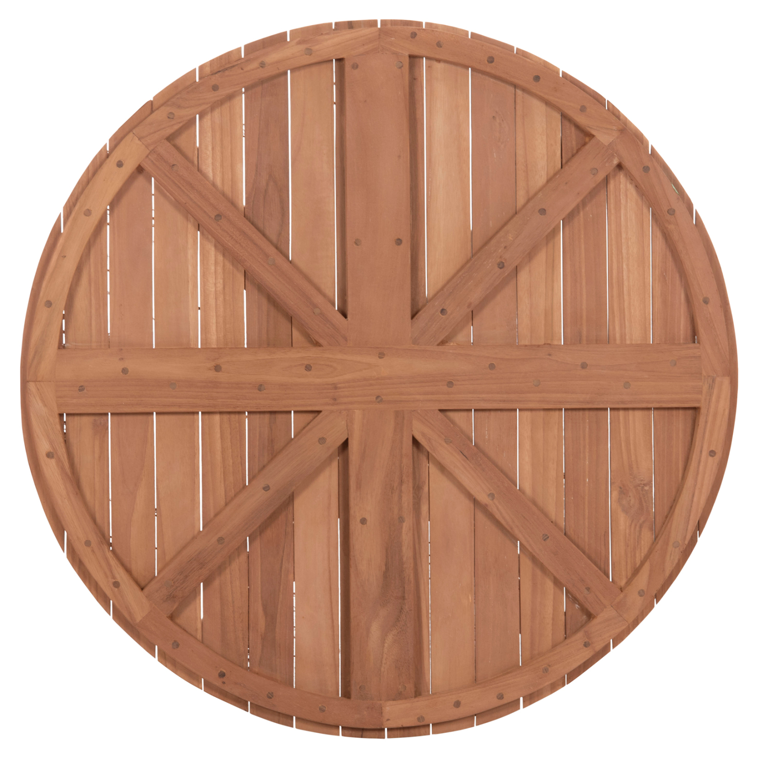 ΕΠΙΦΑΝΕΙΑ ΤΡΑΠΕΖΙΟΥ ΣΤΡΟΓΓΥΛΗ HM18134 ΞΥΛΟ TEAK--ΦΥΣΙΚΟ Φ80x4(πάχος)εκ. - Image 7