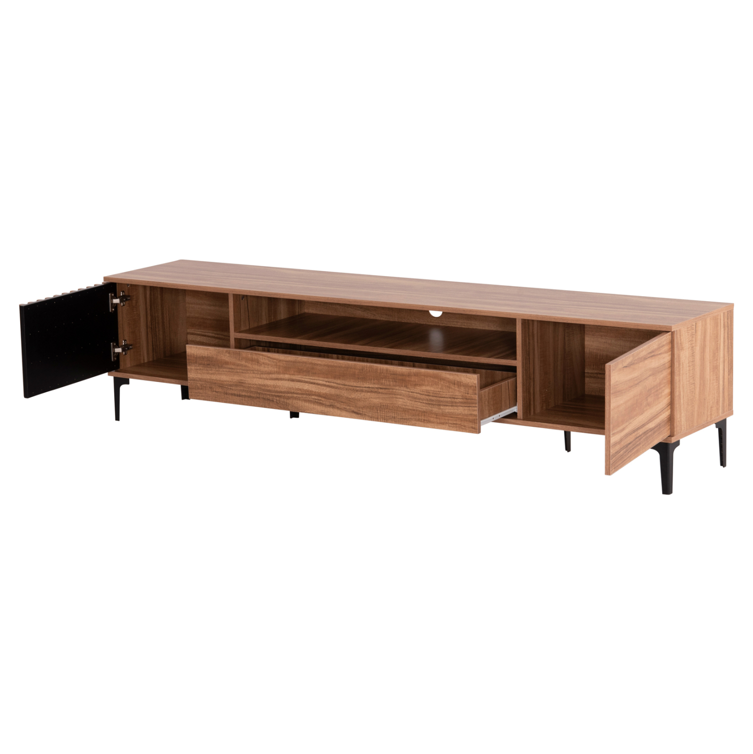 ΕΠΙΠΛΟ ΤΗΛΕΟΡΑΣΗΣ ΣΕΙΡΑ HARRY HM18008.01 ΜΕΛΑΜΙΝΗ ΦΥΣΙΚΟ ΞΥΛΟΥ-ΜΑΥΡΟ 200x40x47,5Υεκ. - Image 5