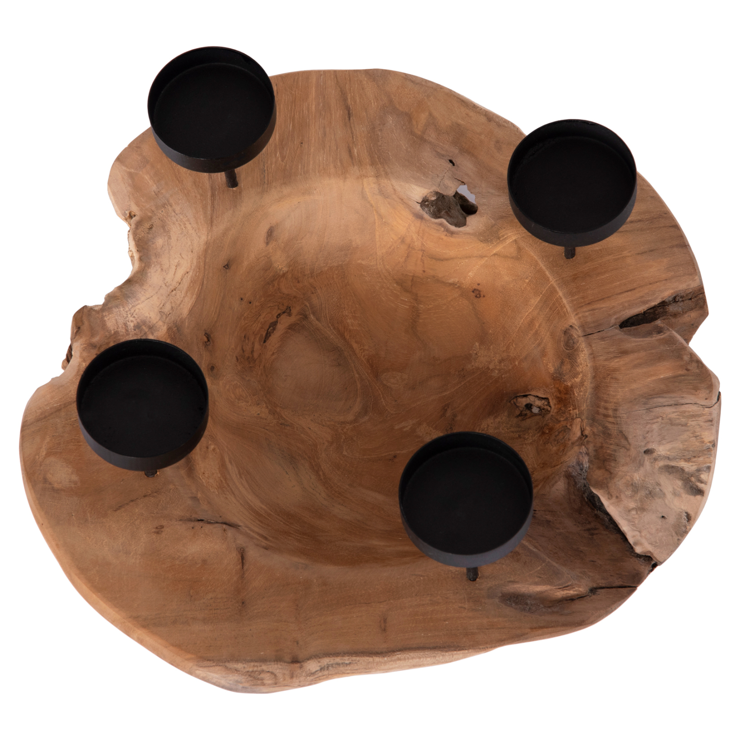 ΕΠΙΤΡΑΠΕΖΙΟ ΚΗΡΟΠΗΓΙΟ/BOWL FRAN HM4390 ΞΥΛΟ ΤΕΑΚ-ΜΕΤΑΛΛΟ 30x30x7-15Υεκ. - Image 4