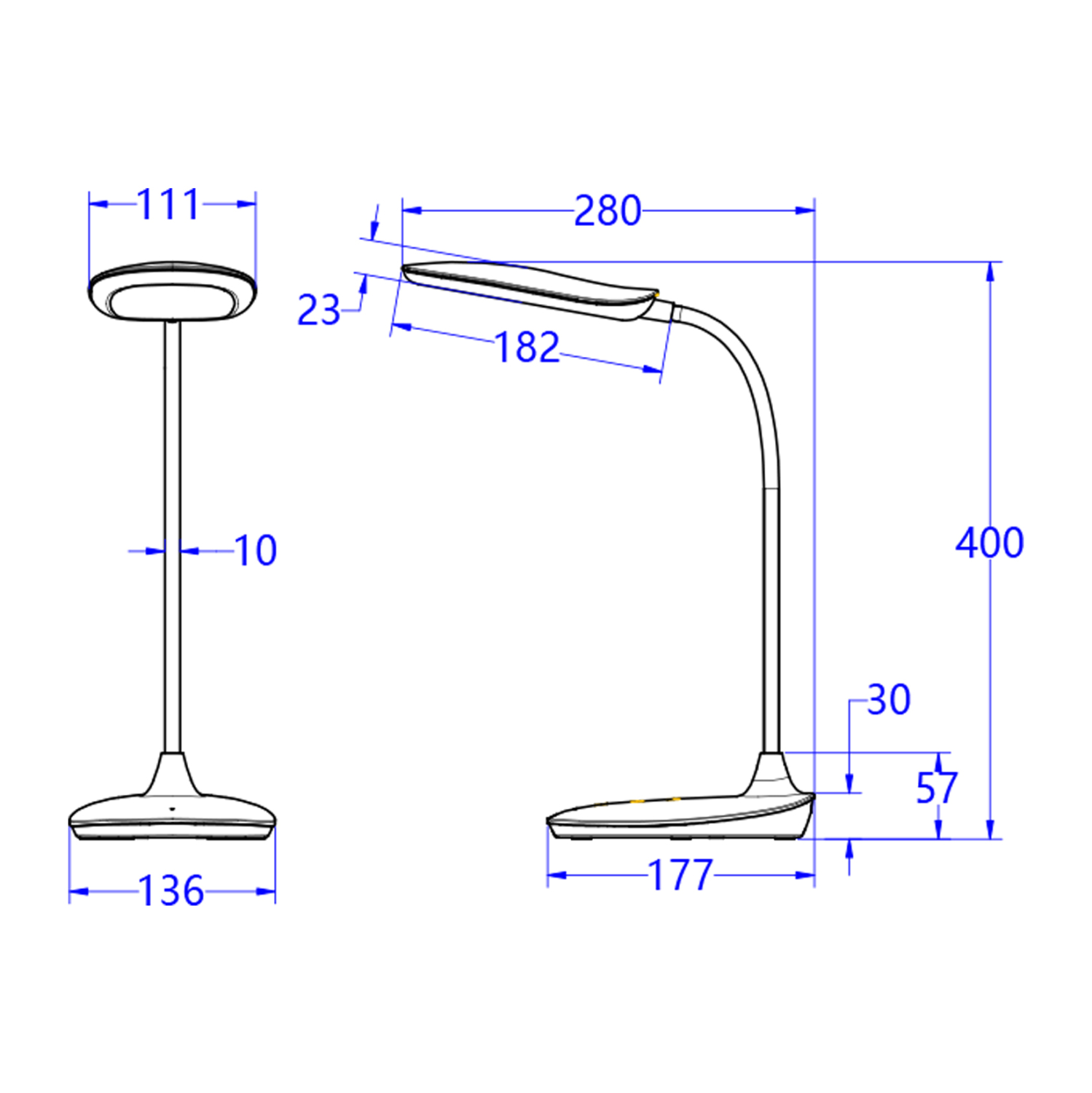 ΦΩΤΙΣΤΙΚΟ ΓΡΑΦΕΙΟΥ LED BLAIN HM4444.01 ΛΕΥΚΟ ABS 13,6x17,7x40Υ εκ. - Image 2