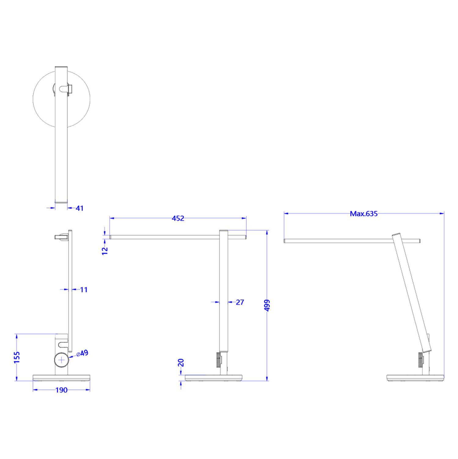 ΦΩΤΙΣΤΙΚΟ ΓΡΑΦΕΙΟΥ LED BLAIN PRO HM4445.07 ΓΚΡΙ ΜΕΤΑΛΛΙΚΟ ΧΡΩΜΑ Φ19x49,9Υεκ. - Image 2