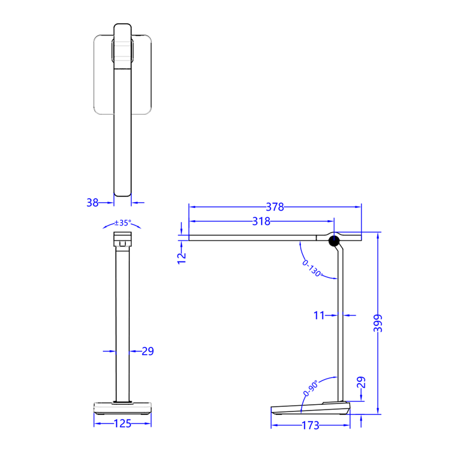 ΦΩΤΙΣΤΙΚΟ ΓΡΑΦΕΙΟΥ LED BLAIN PRO HM4448.07 ΓΚΡΙ ΧΡΩΜΑ ABS 17,3x12,5x39,9Υεκ. - Image 2