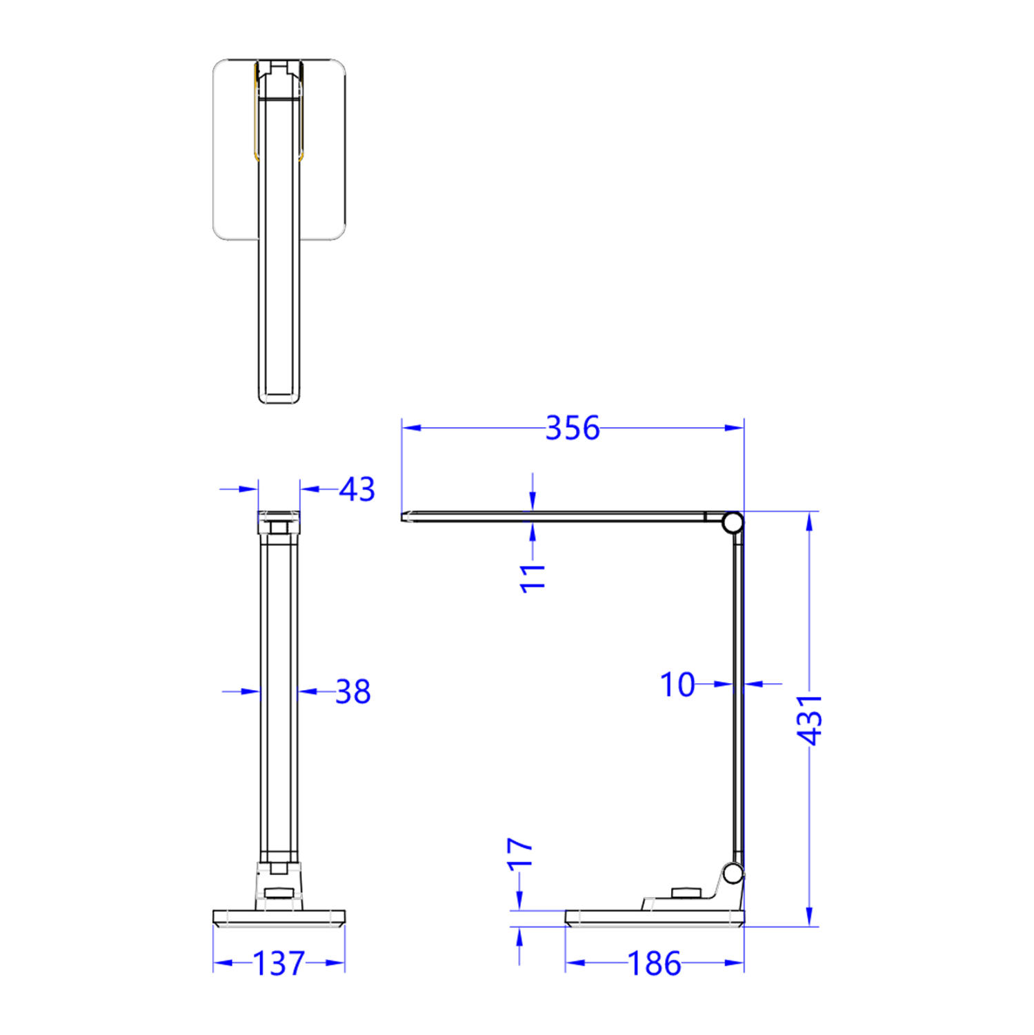 ΦΩΤΙΣΤΙΚΟ ΓΡΑΦΕΙΟΥ LED BLAIN PRO HM4458.08 ΑΣΗΜΙ ΒΑΣΗ ABS-ΑΣΗΜΙ ΜΠΡΑΤΣΑ ΑΛΟΥΜΙΝΙΟΥ 35,6x43,1Υεκ - Image 2