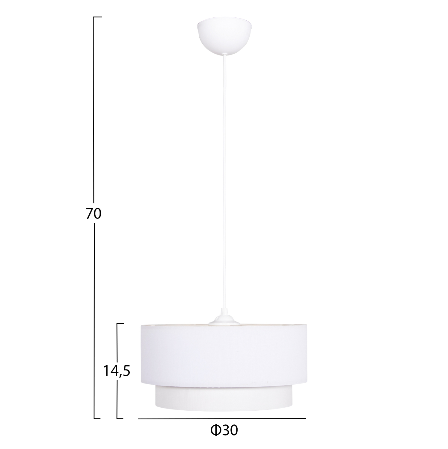 ΦΩΤΙΣΤΙΚΟ ΟΡΟΦΗΣ ΚΥΛΙΝΔΡΙΚΟ KRIKS HM4707.01 PVC ΣΕ ΛΕΥΚΟ Φ30x70Υεκ. - Image 2