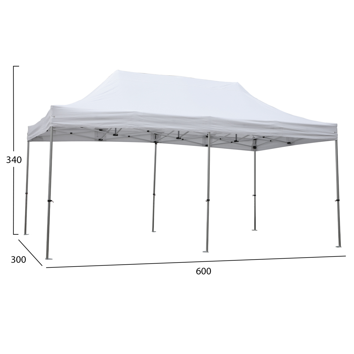 GAZEBO ΕΠΑΓΓΕΛΜΑΤΙΚΟ ΒΑΡΕΩΣ ΤΥΠΟΥ CRESSEN HM6307 ΠΤΥΣΣΟΜΕΝΟ ΑΛΟΥΜΙΝΙΟΥ 3x6x3,4Y - Image 2