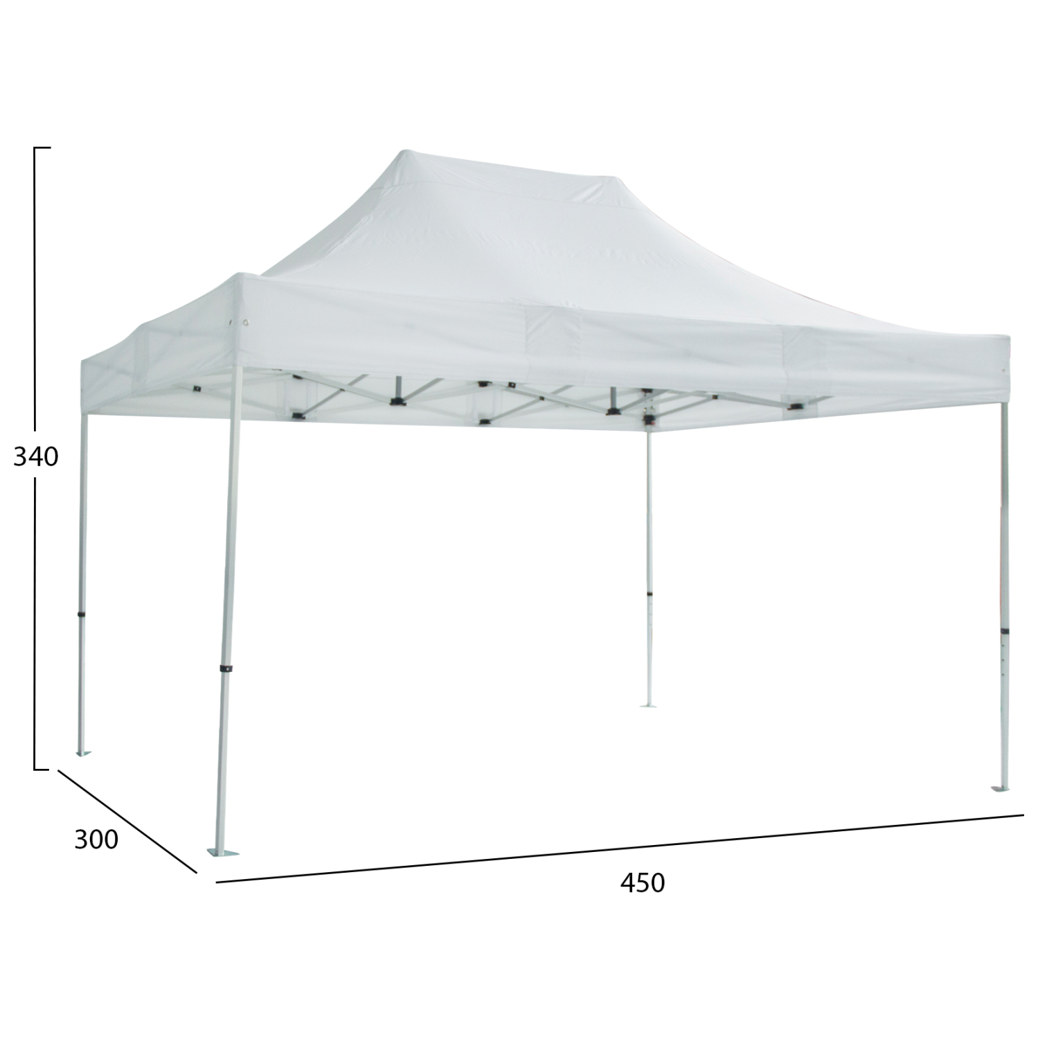 GAZEBO ΕΠΑΓΓΕΛΜΑΤΙΚΟ ΒΑΡΕΩΣ ΤΥΠΟΥ CRESSEN HM6306 ΠΤΥΣΣΟΜΕΝΟ ΑΛΟΥΜΙΝΙΟΥ 3x4,5x3,4Y - Image 2