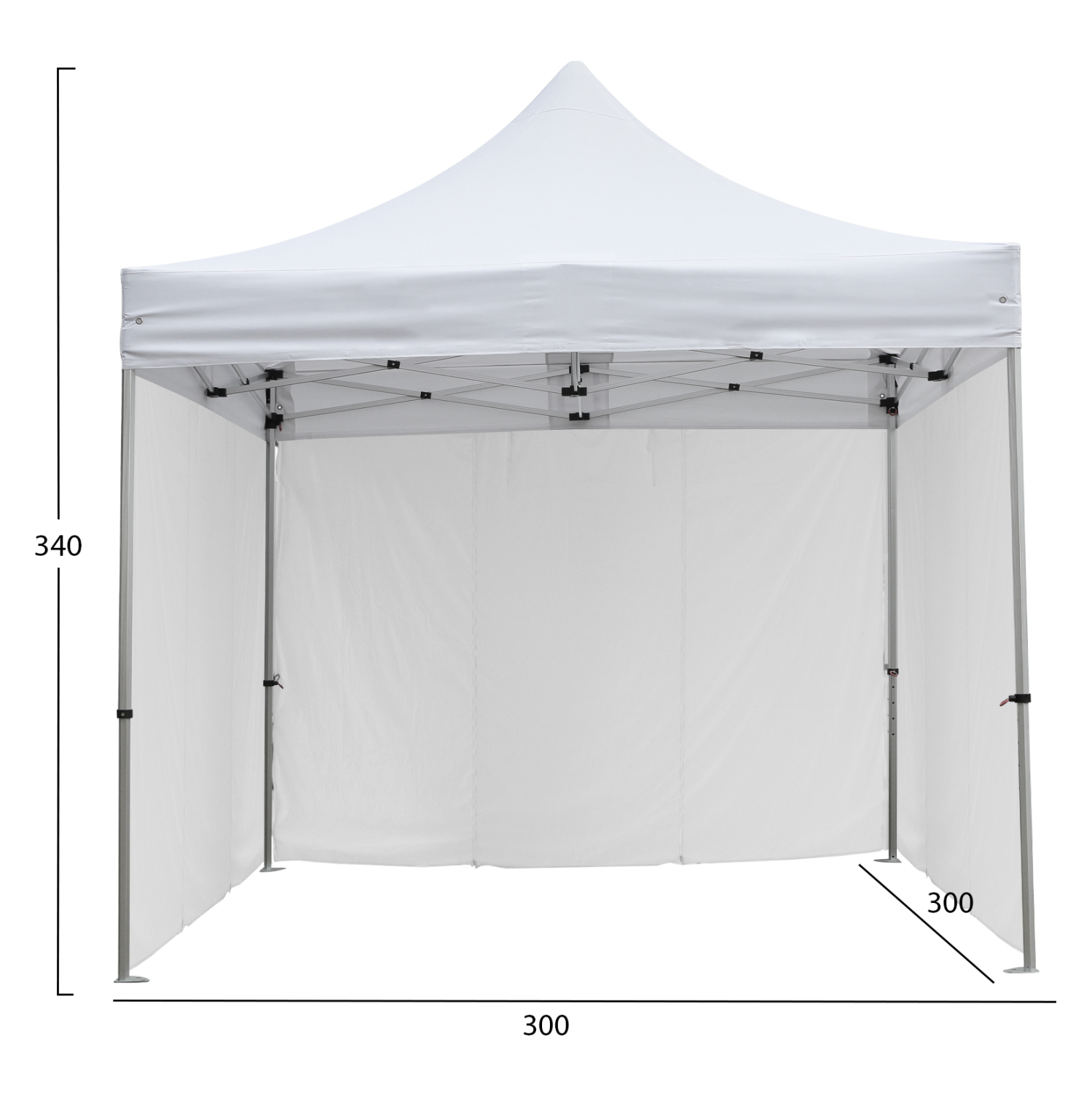 GAZEBO ΕΠΑΓΓΕΛΜΑΤΙΚΟ ΒΑΡΕΩΣ ΤΥΠΟΥ CRESSEN HM21097.01 ΠΤΥΣΣΟΜΕΝΟ ΑΛΟΥΜΙΝΙΟΥ 3x3x3,4Yεκ - Image 2