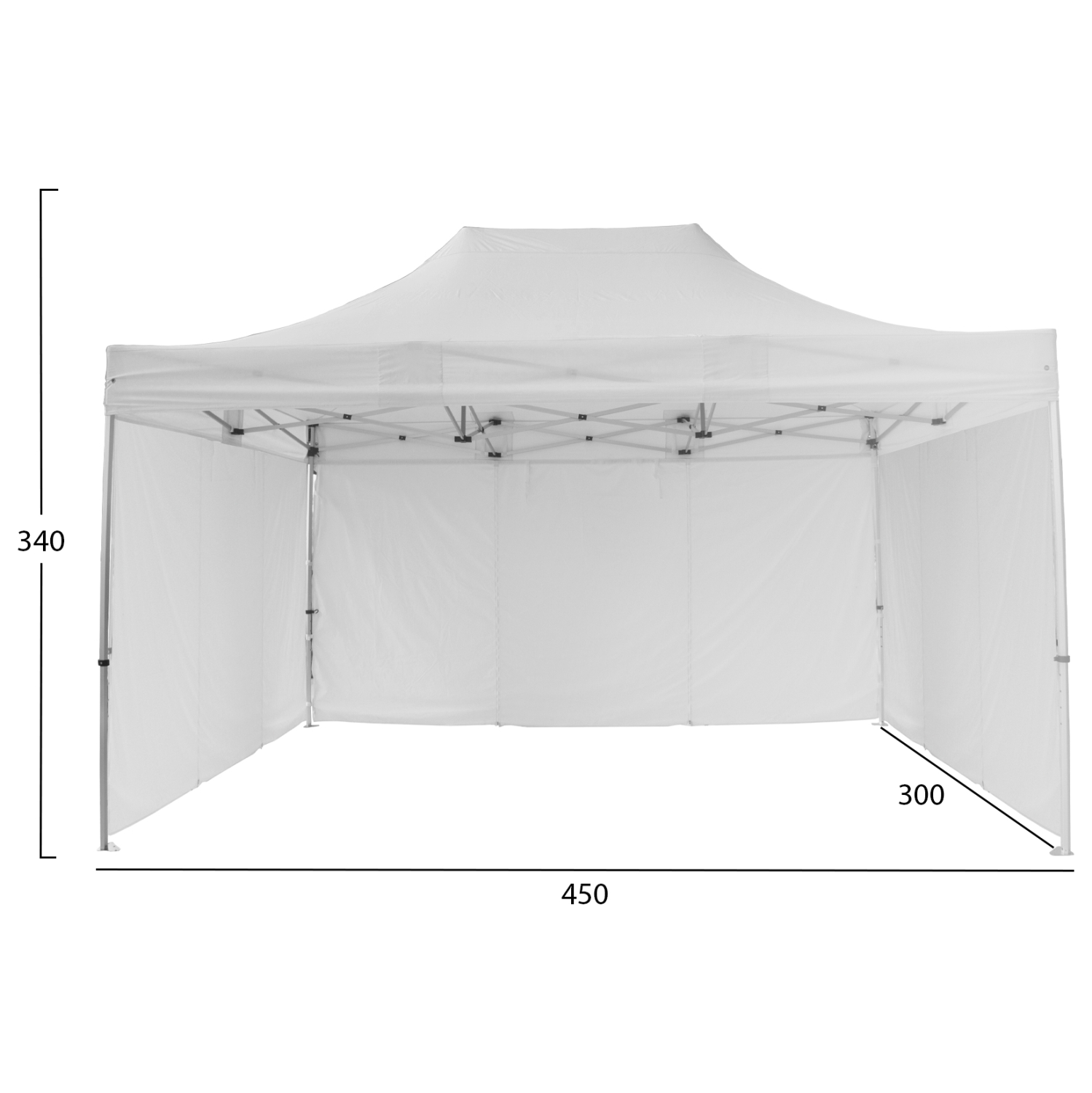 GAZEBO ΕΠΑΓΓΕΛΜΑΤΙΚΟ ΒΑΡΕΩΣ ΤΥΠΟΥ CRESSEN HM21098.01 ΠΤΥΣΣΟΜΕΝΟ ΑΛΟΥΜΙΝΙΟΥ 3x4,5x3,4Yμ - Image 2