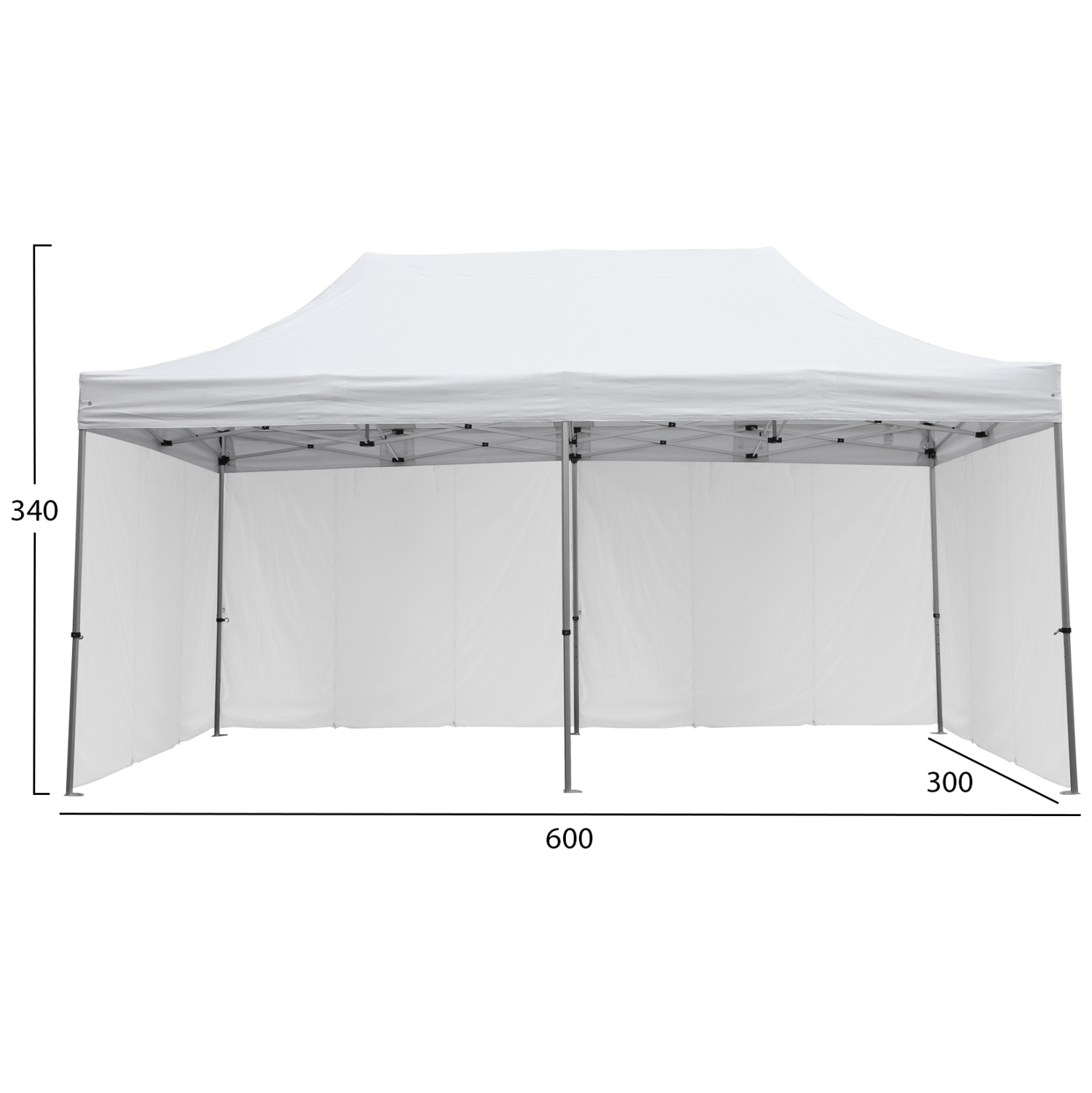 GAZEBO ΕΠΑΓΓΕΛΜΑΤΙΚΟ ΒΑΡΕΩΣ ΤΥΠΟΥ CRESSEN HM21099.01 ΠΤΥΣΣΟΜΕΝΟ ΑΛΟΥΜΙΝΙΟΥ 3x6x3,4Yμ - Image 2