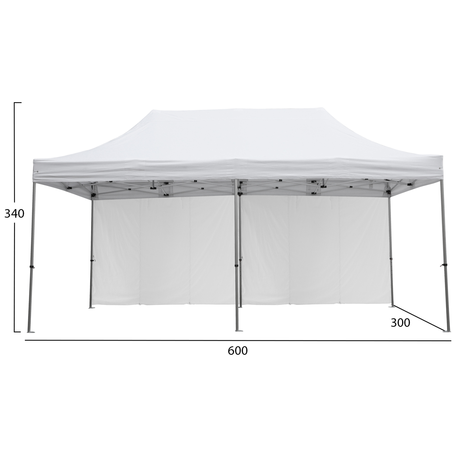 GAZEBO ΕΠΑΓΓΕΛΜΑΤΙΚΟ ΒΑΡΕΩΣ ΤΥΠΟΥ CRESSEN HM21099 ΠΤΥΣΣΟΜΕΝΟ ΑΛΟΥΜΙΝΙΟΥ 3x6x3,4Yμ - Image 2