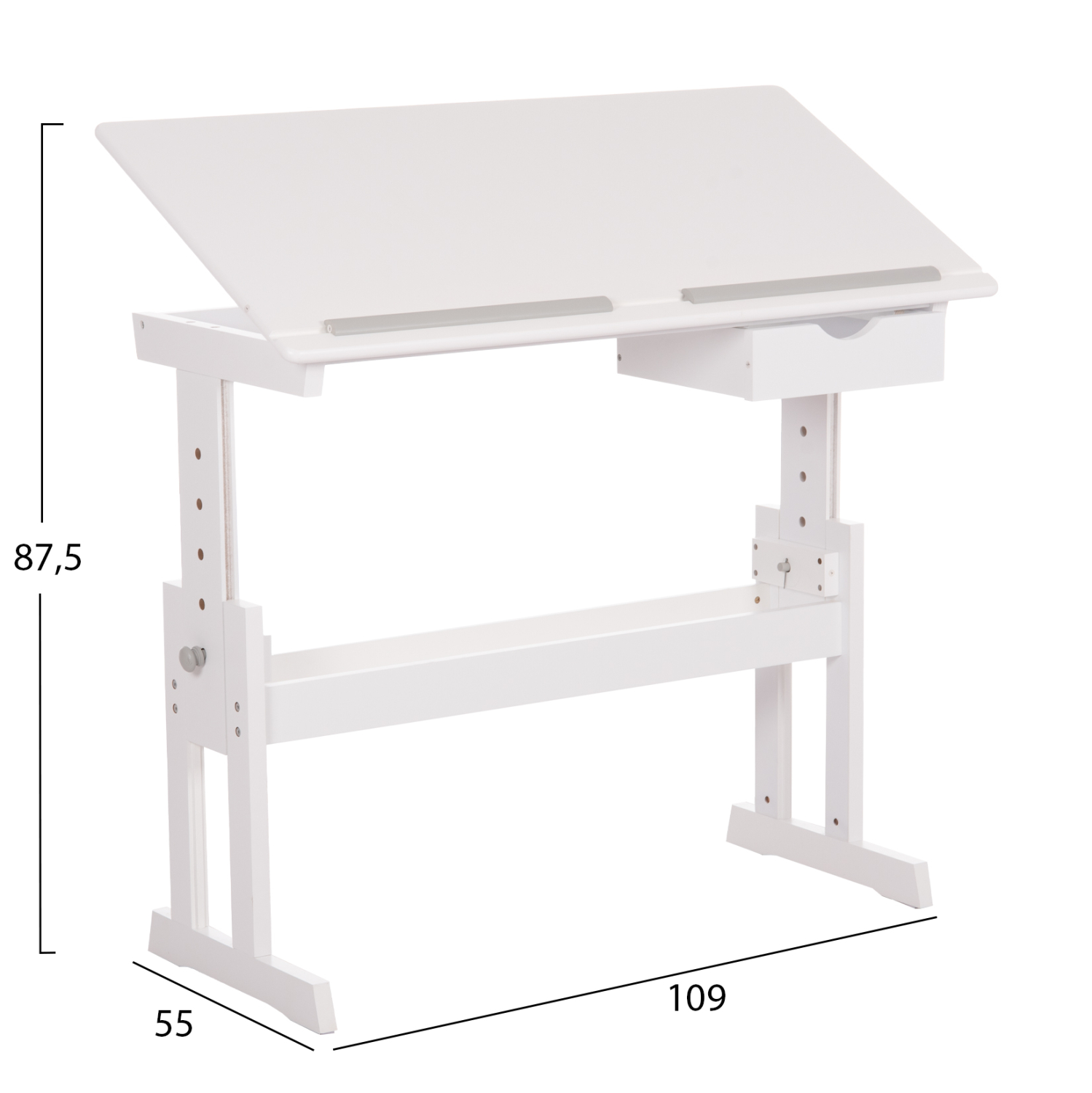 ΓΡΑΦΕΙΟ/ΣΧΕΔΙΑΣΤΗΡΙΟ ASCENT HM18289 MDF ΣΕ ΛΕΥΚΟ 109x55x87,5Υεκ - Image 2