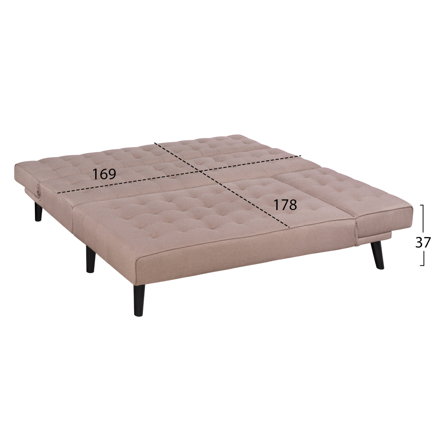 ΚΑΝΑΠΕΣ ΚΡΕΒΑΤΙ ΓΩΝΙΑ ΑΝΑΣΤΡΕΨΙΜΗ ZELDA HM3154.02 ΜΕ ΜΠΕΖ ΥΦΑΣΜΑ 254X163X74Y εκ. - Image 4