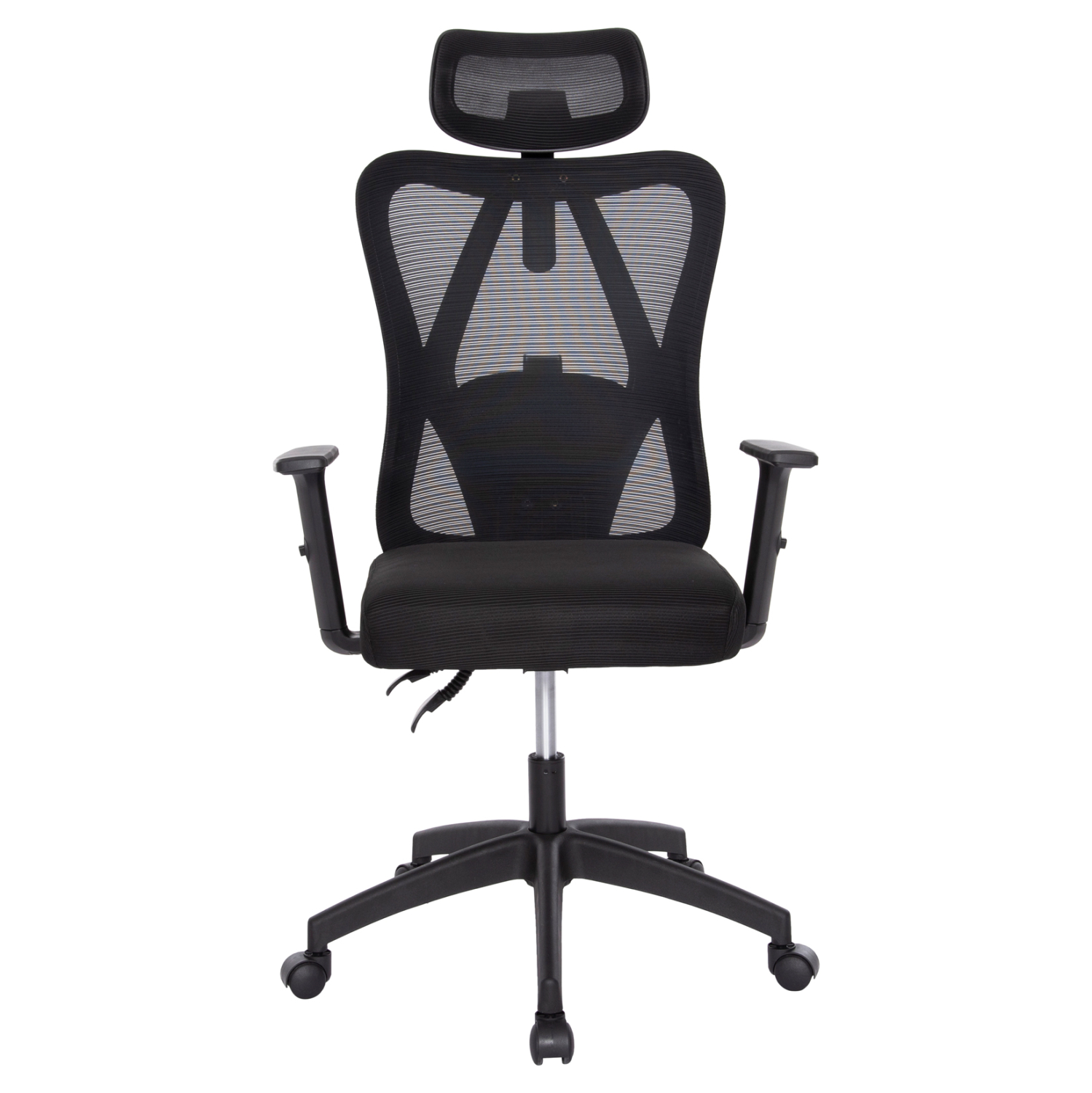 ΚΑΡΕΚΛΑ ΓΡΑΦΕΙΟΥ MEXER HM1195.01 ΜΑΥΡΟ MESH-ΜΕΤΑΛ.ΒΑΣΗ-NYLON ΣΚΕΛΕΤΟΣ 68x70x136Υεκ. - Image 3