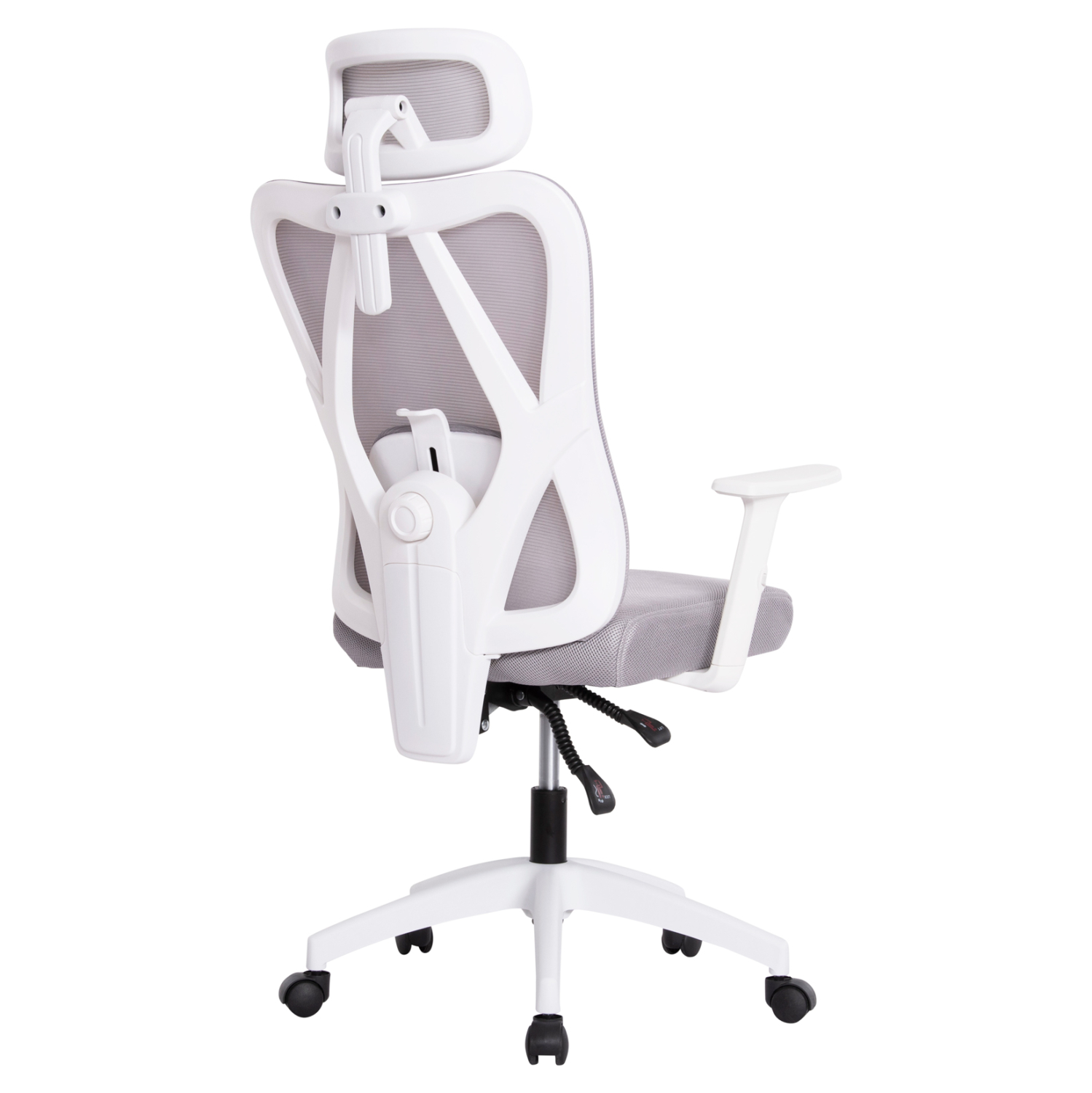 ΚΑΡΕΚΛΑ ΓΡΑΦΕΙΟΥ MEXER HM1195.02 ΓΚΡΙ MESH-ΜΕΤΑΛ.ΒΑΣΗ-ΣΚΕΛΕΤΟΣ ΛΕΥΚΟΣ 68x70x136Υεκ. - Image 6